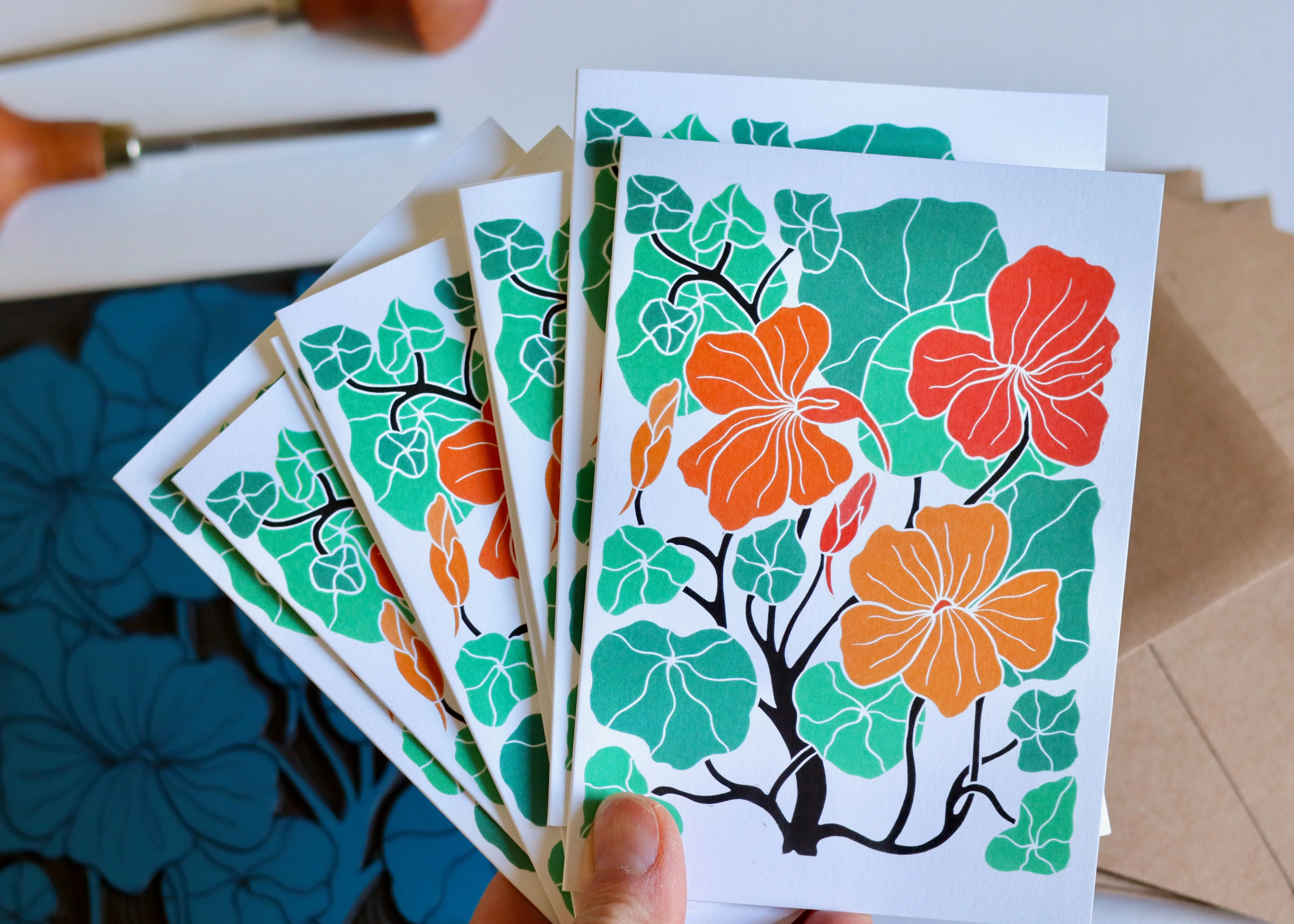 Heritage Kitchen Nasturtium Notecards | Set of 8 Notecards & Envelopes - Image 4
