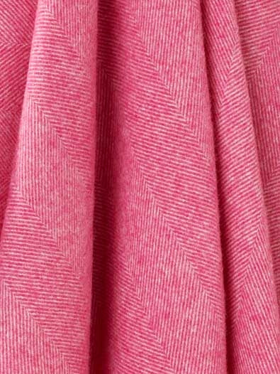 Herringbone Pure Wool Throw in Fuchsia - Image 2