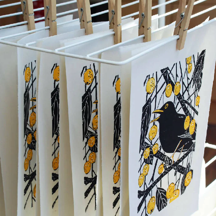 Hidden in the Crab Apples - Limited Edition - Original Linocut Print - Image 4