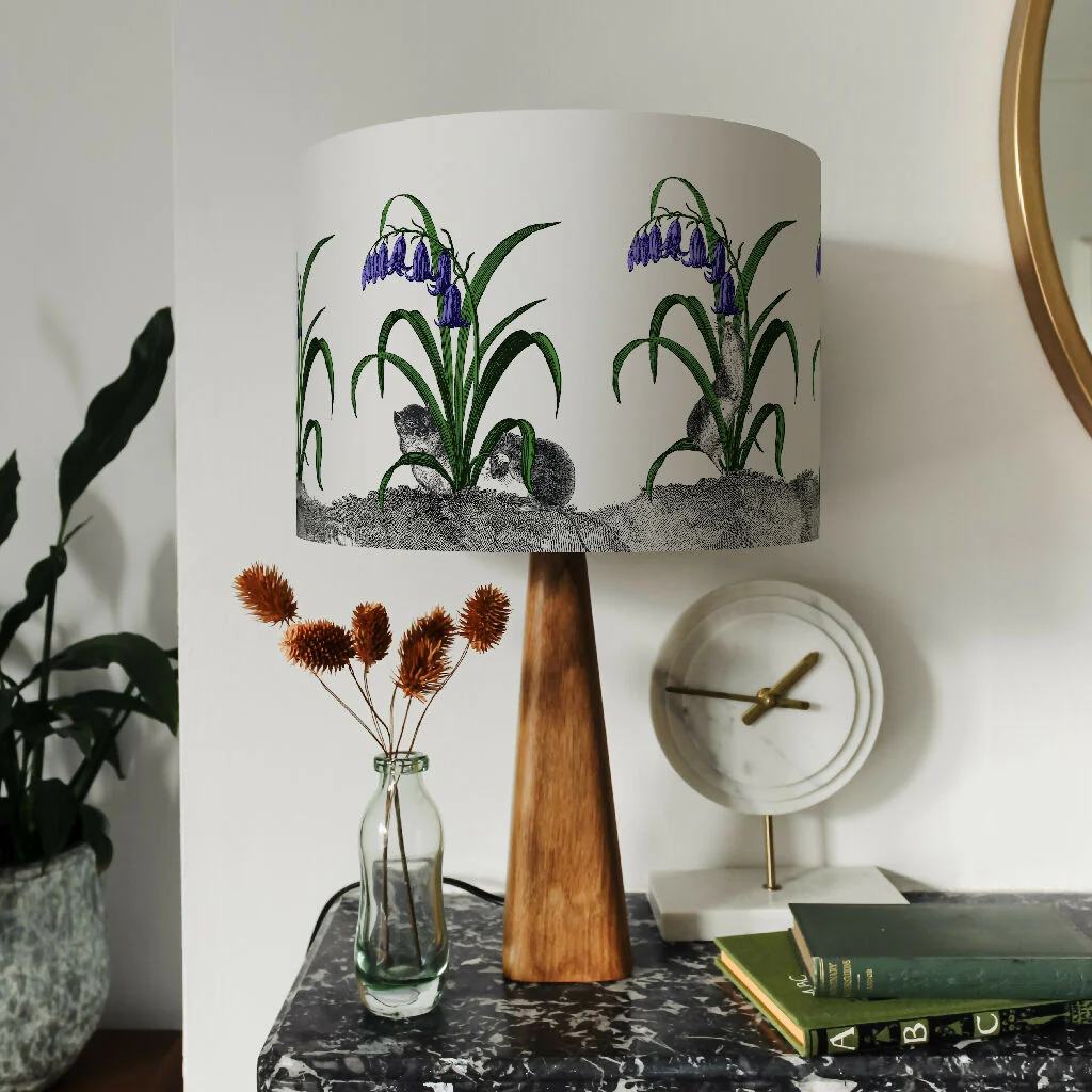 Hide & Seek – Mice in Bluebells Lampshade – British Wildlife Collection - Image 2
