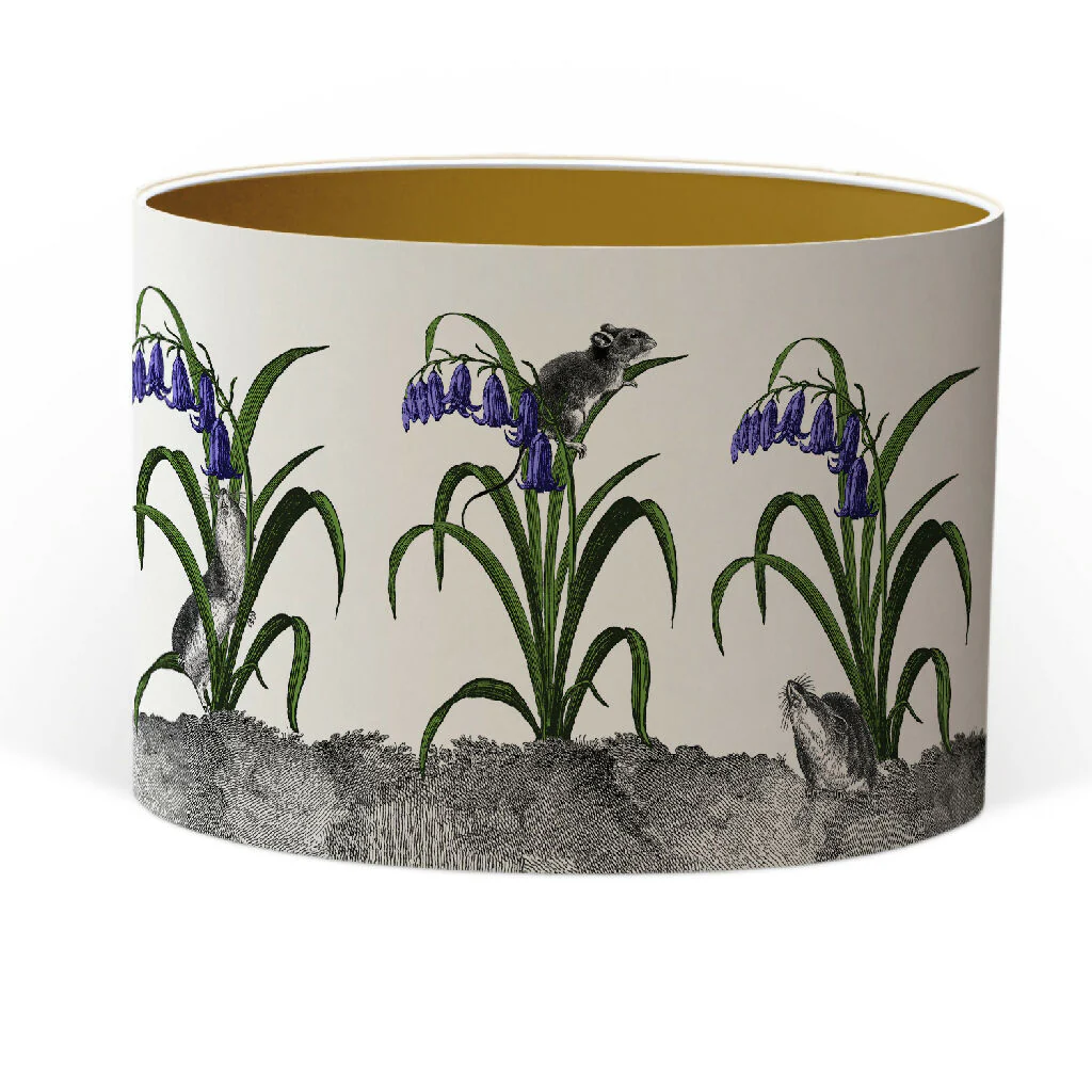Hide & Seek – Mice in Bluebells Lampshade – British Wildlife Collection - Image 4