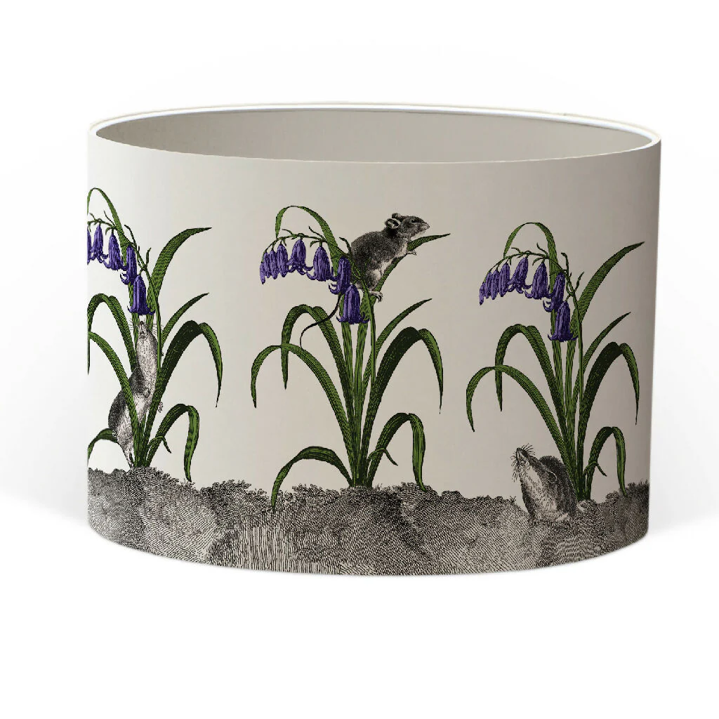 Hide & Seek – Mice in Bluebells Lampshade – British Wildlife Collection - Image 5