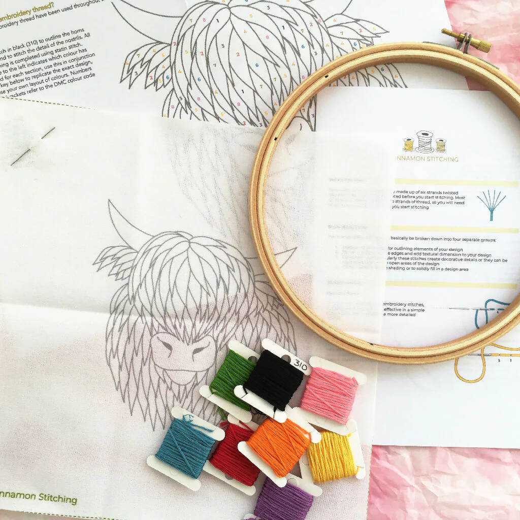 Highland Cow Embroidery Kit - Image 8
