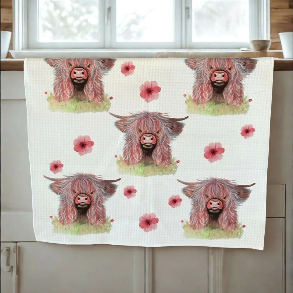 Highland Cow Tea Towel - Country Collection - Image 2