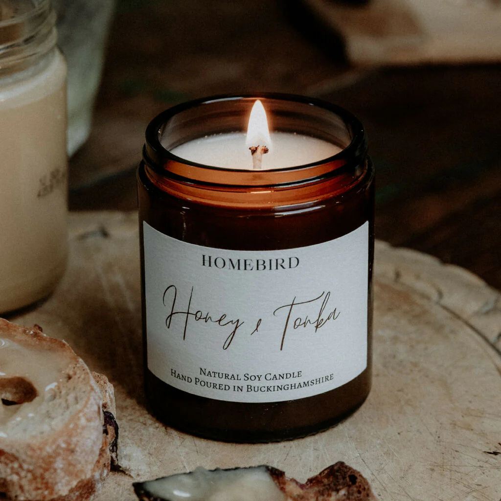 Honey & Tonka Natural Soy Wax Candle - Image 2