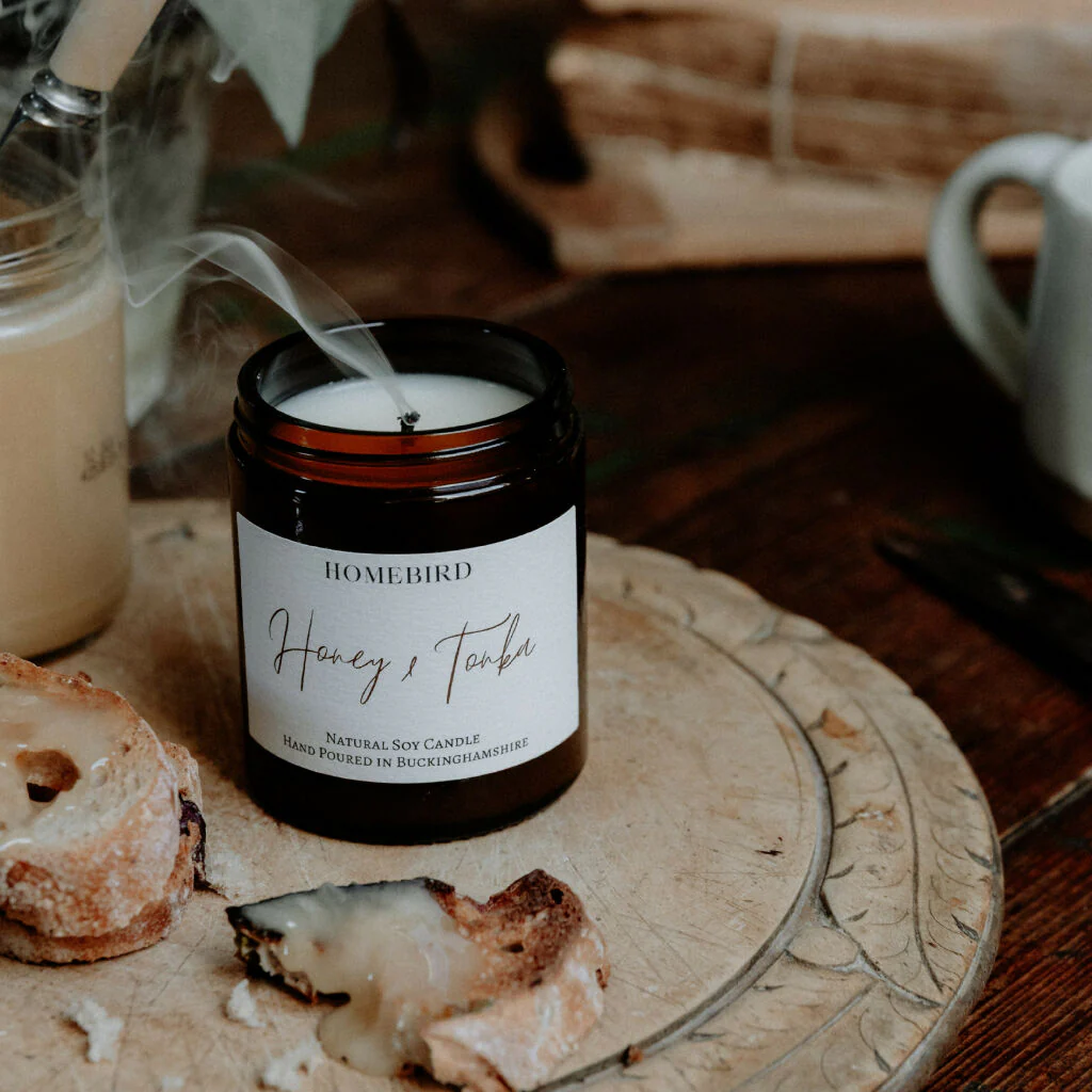 Honey & Tonka Natural Soy Wax Candle - Image 3