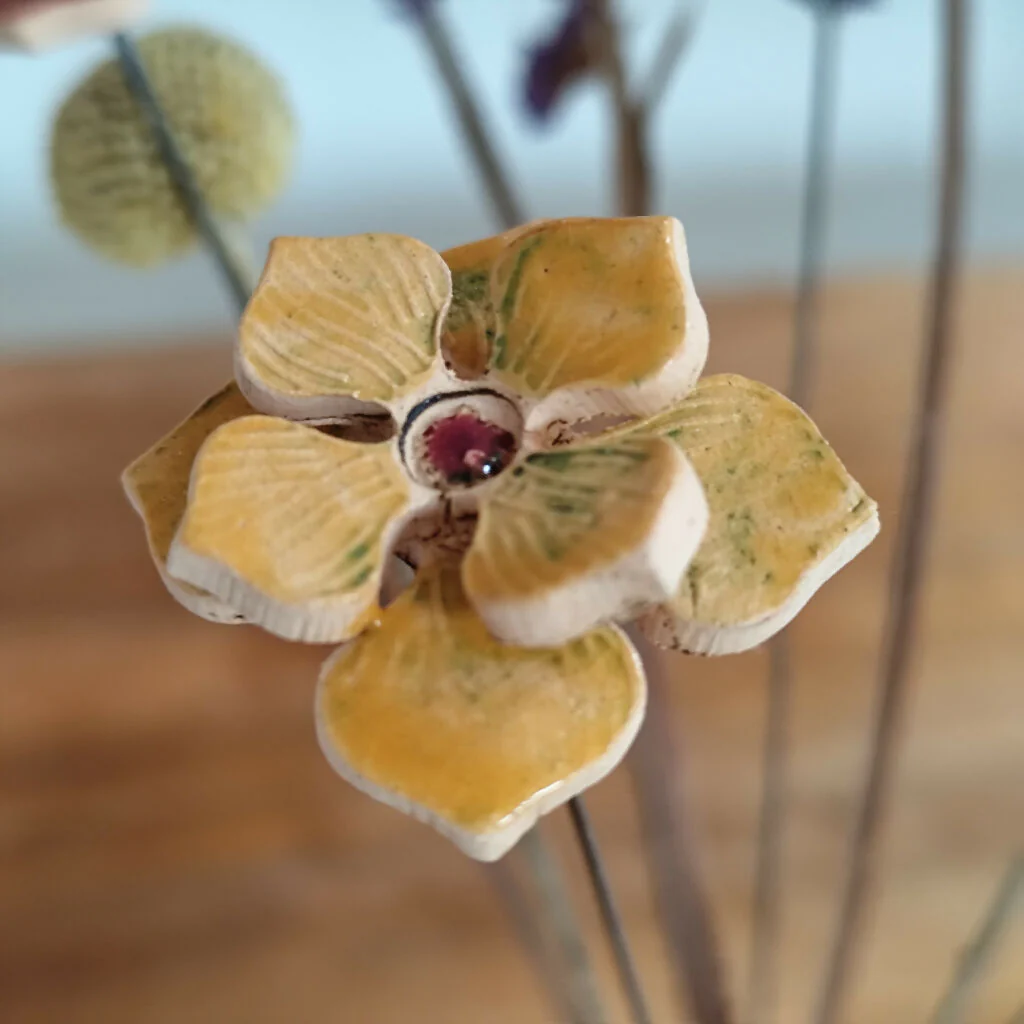 Hydrangea Ceramic Flower Stems - Handmade Bouquet - Image 3