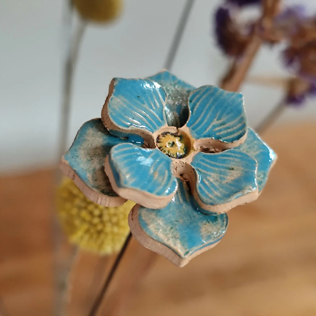 Hydrangea Ceramic Flower Stems - Handmade Bouquet - Image 4