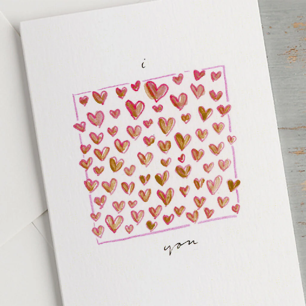 'I Love You' Hand Painted Printed Keepsake Card - Image 2