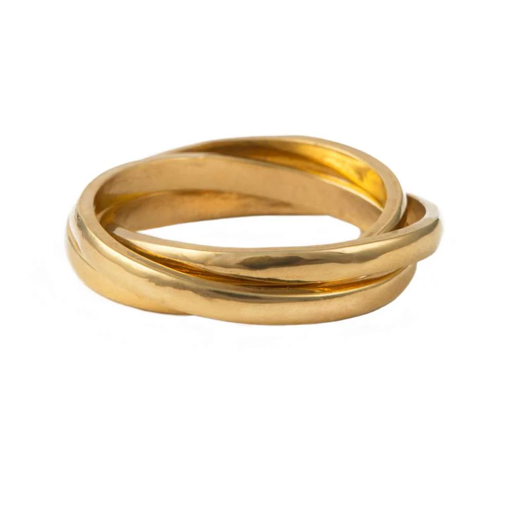 Intertwined Gold Plated Sterling Silver Ring - 3 Bands - Image 2