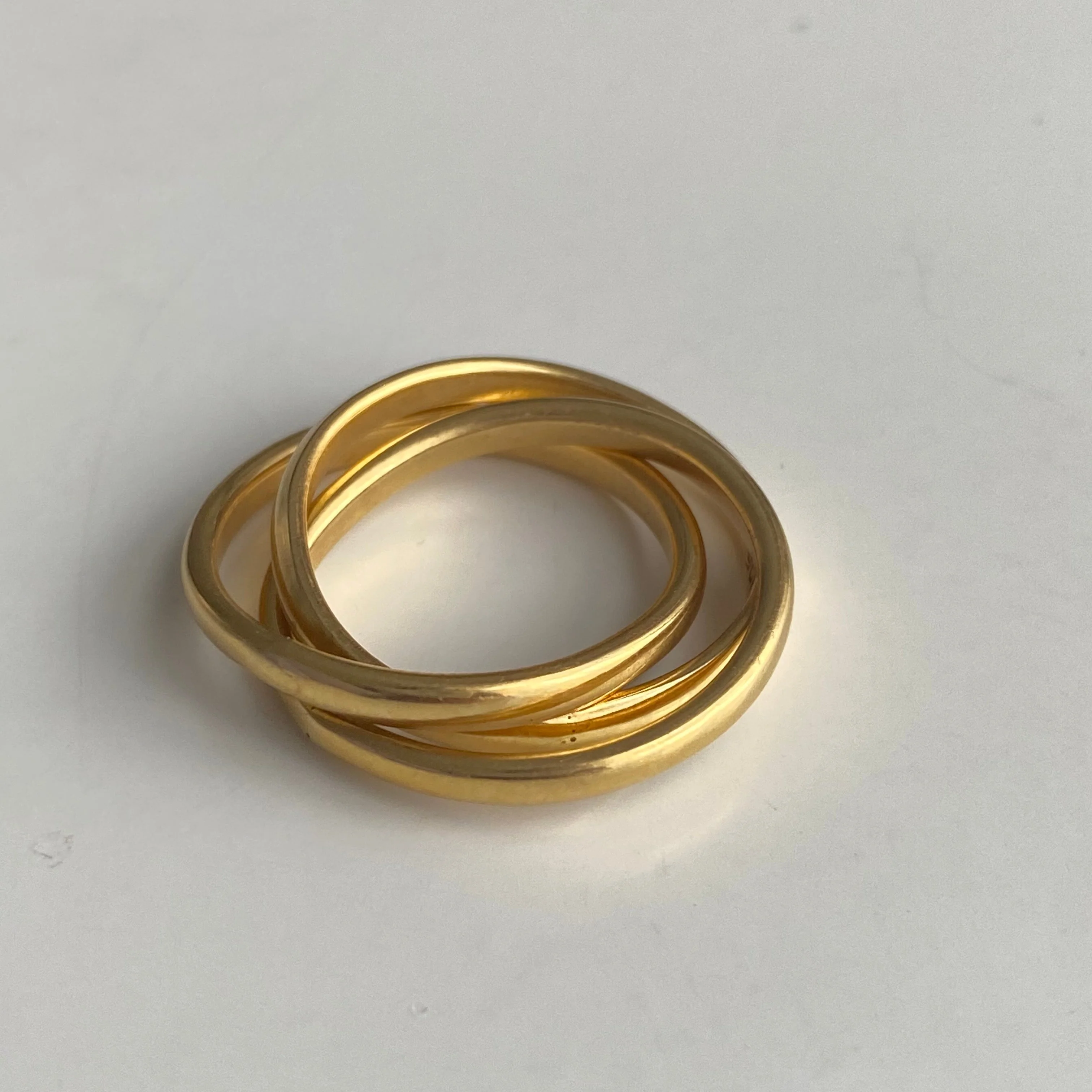 Intertwined Gold Plated Sterling Silver Ring - 3 Bands - Image 3