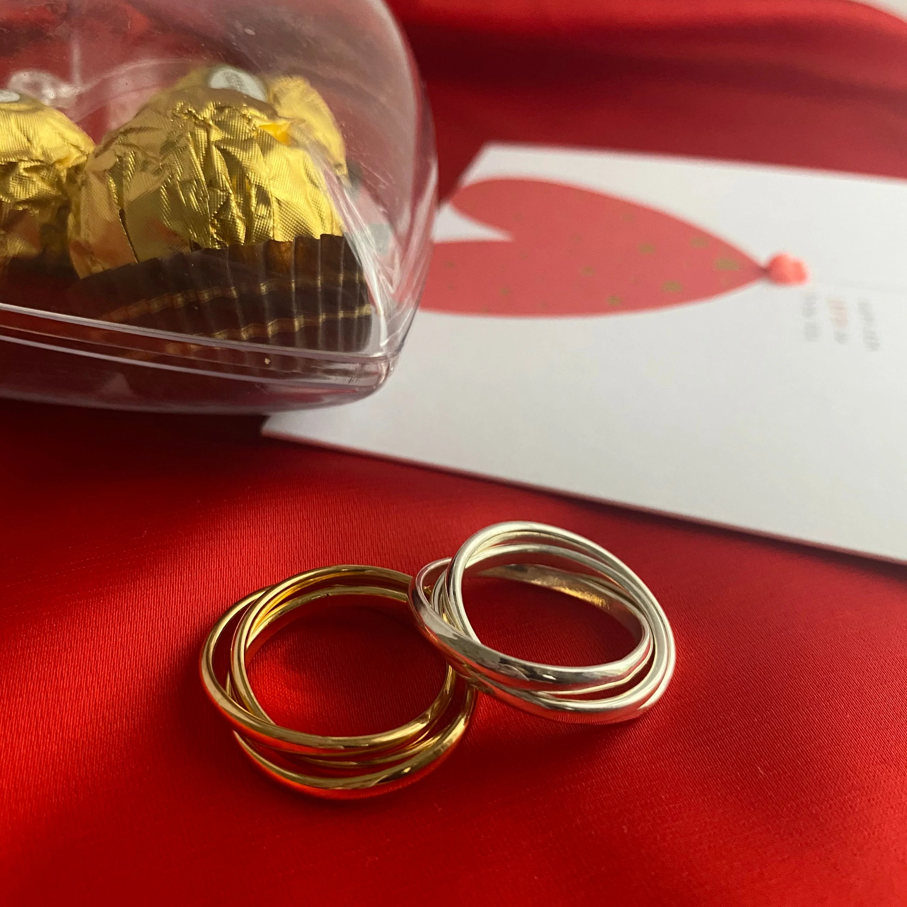 Intertwined Gold Plated Sterling Silver Ring - 3 Bands - Image 7