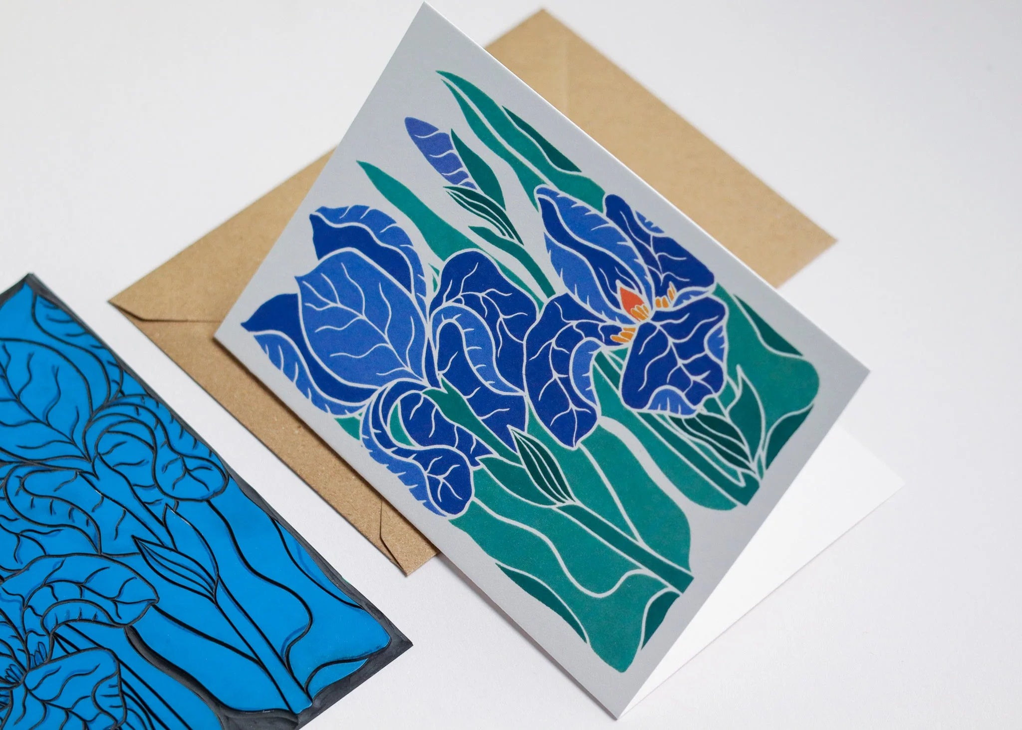 Iris in the Garden Luxury Cotton Card | Single Card & Envelope - Image 5