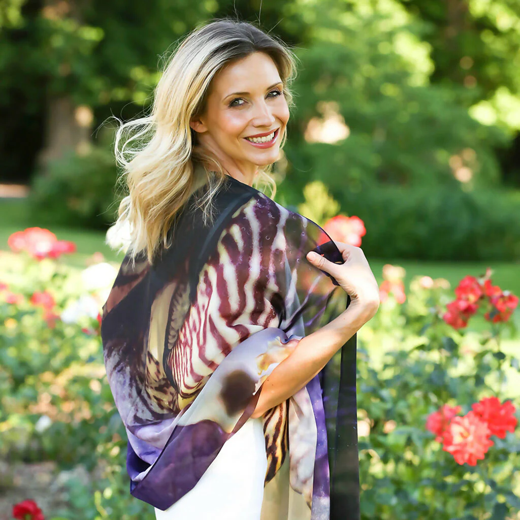 Iris silk scarf
