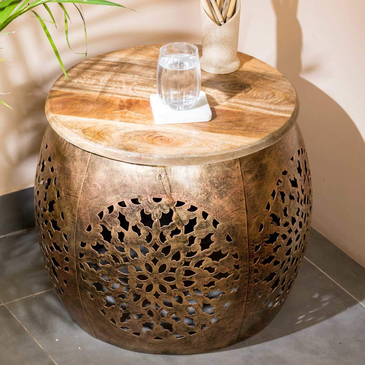 Iron & Wooden Top Coffee Table - Image 8