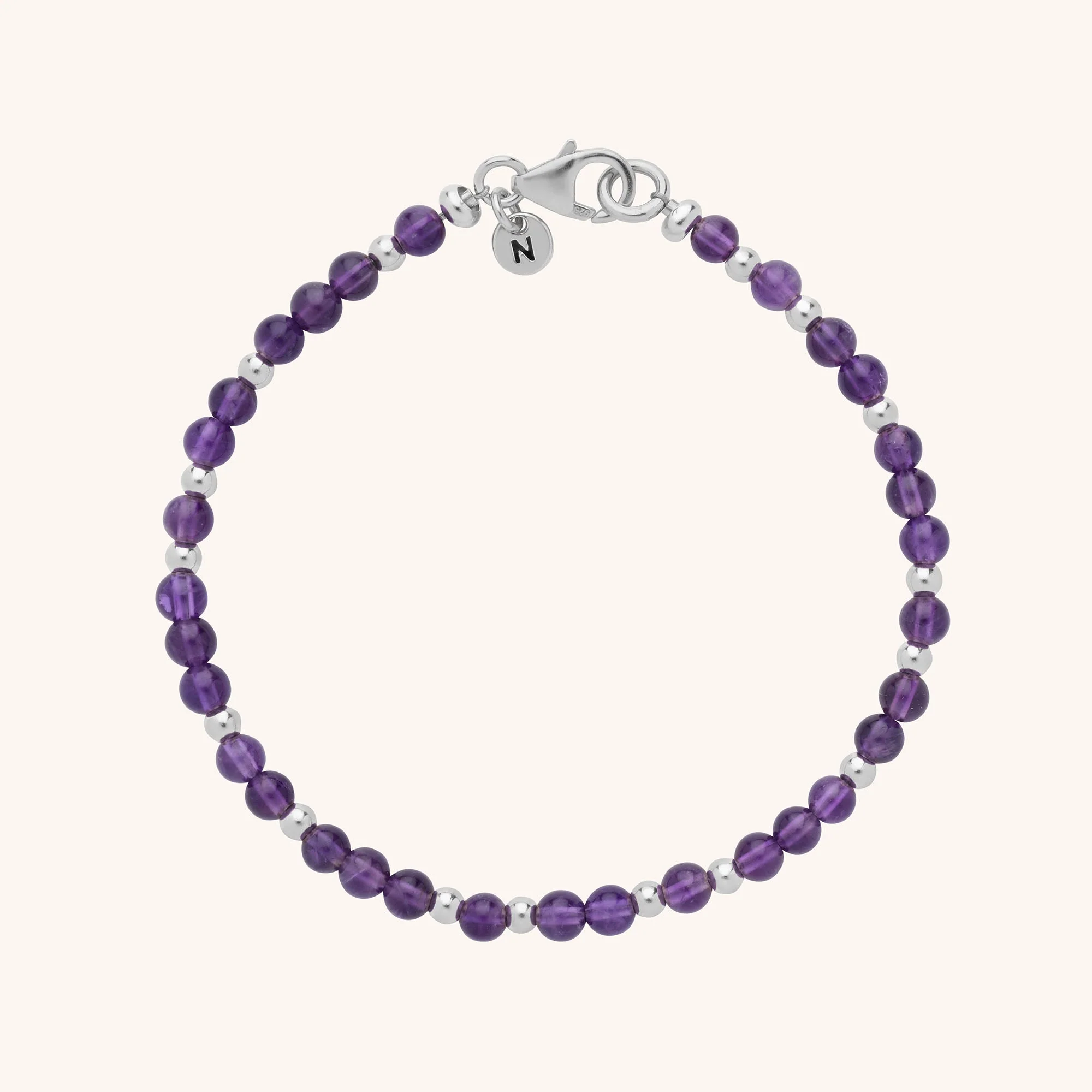 Jewel Bead Birthstone Bracelet - February - Image 3