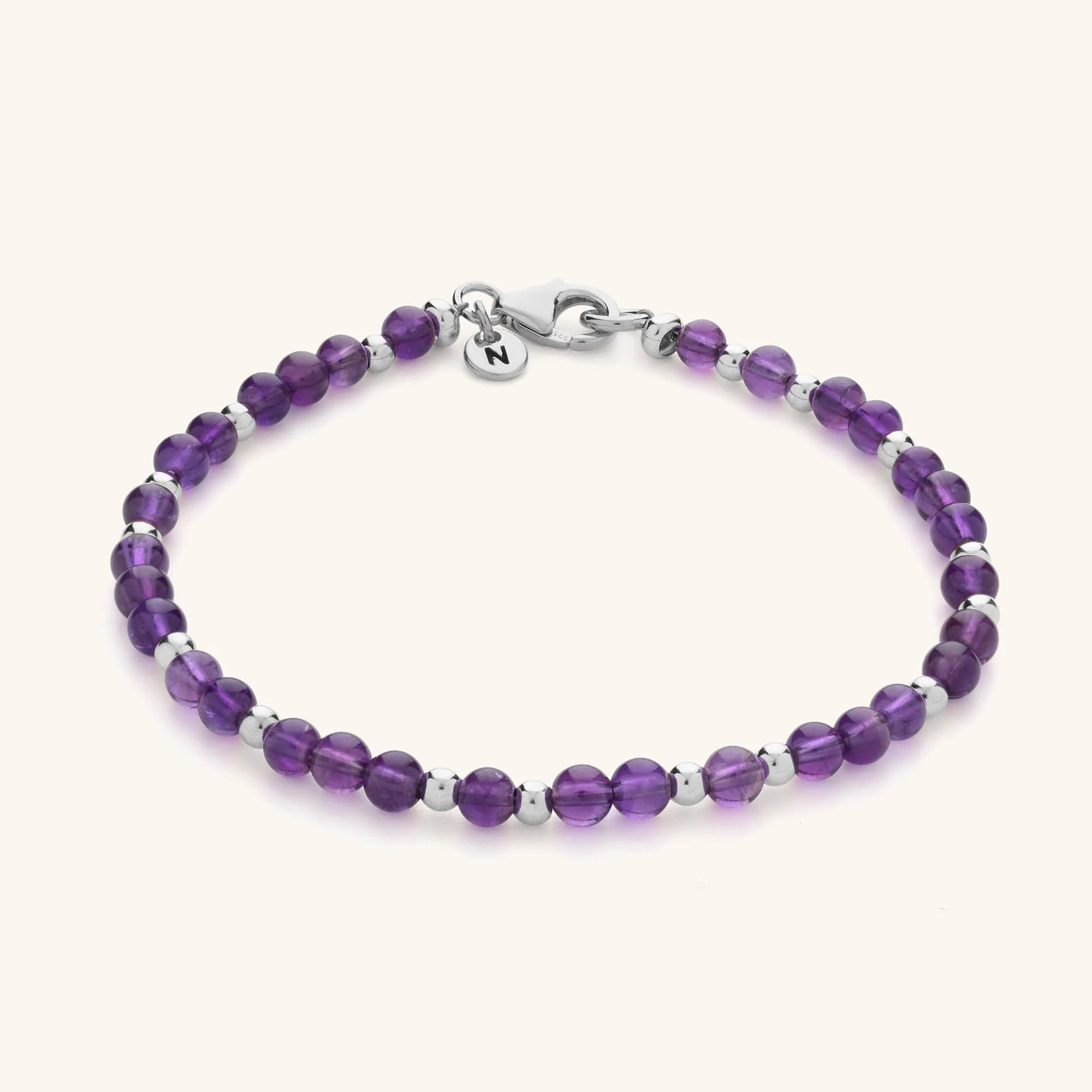Jewel Bead Birthstone Bracelet - February - Image 4