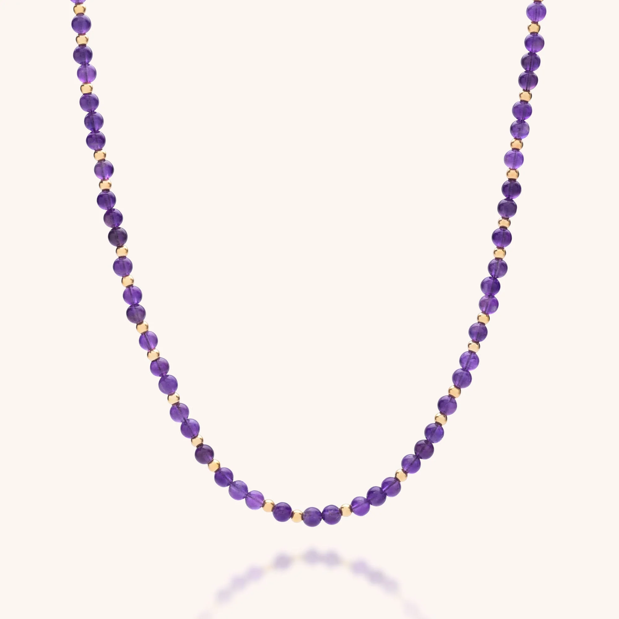Jewel Bead Birthstone Necklace - February - Image 3