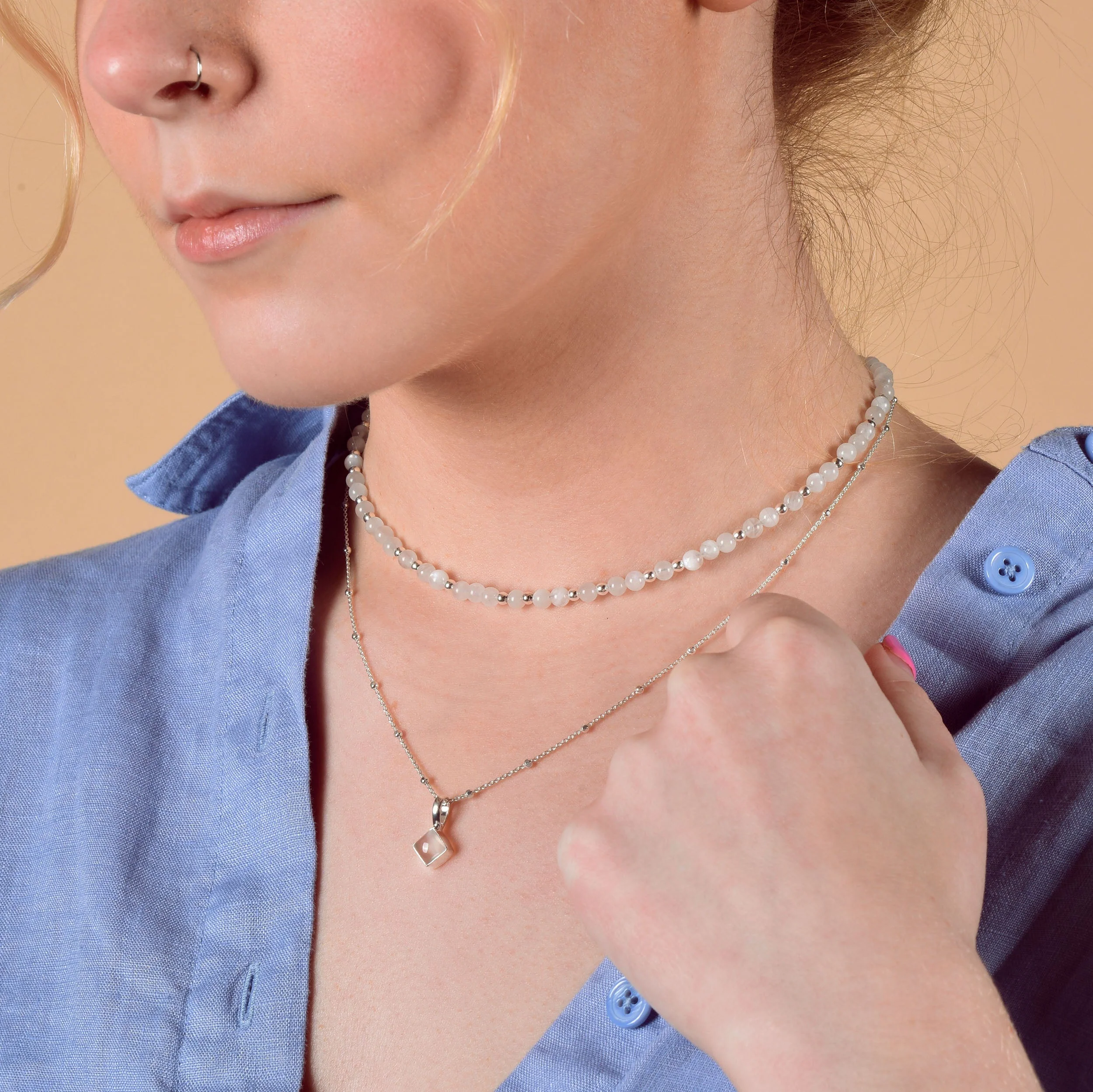 Jewel Bead Birthstone Necklace - June - Image 2