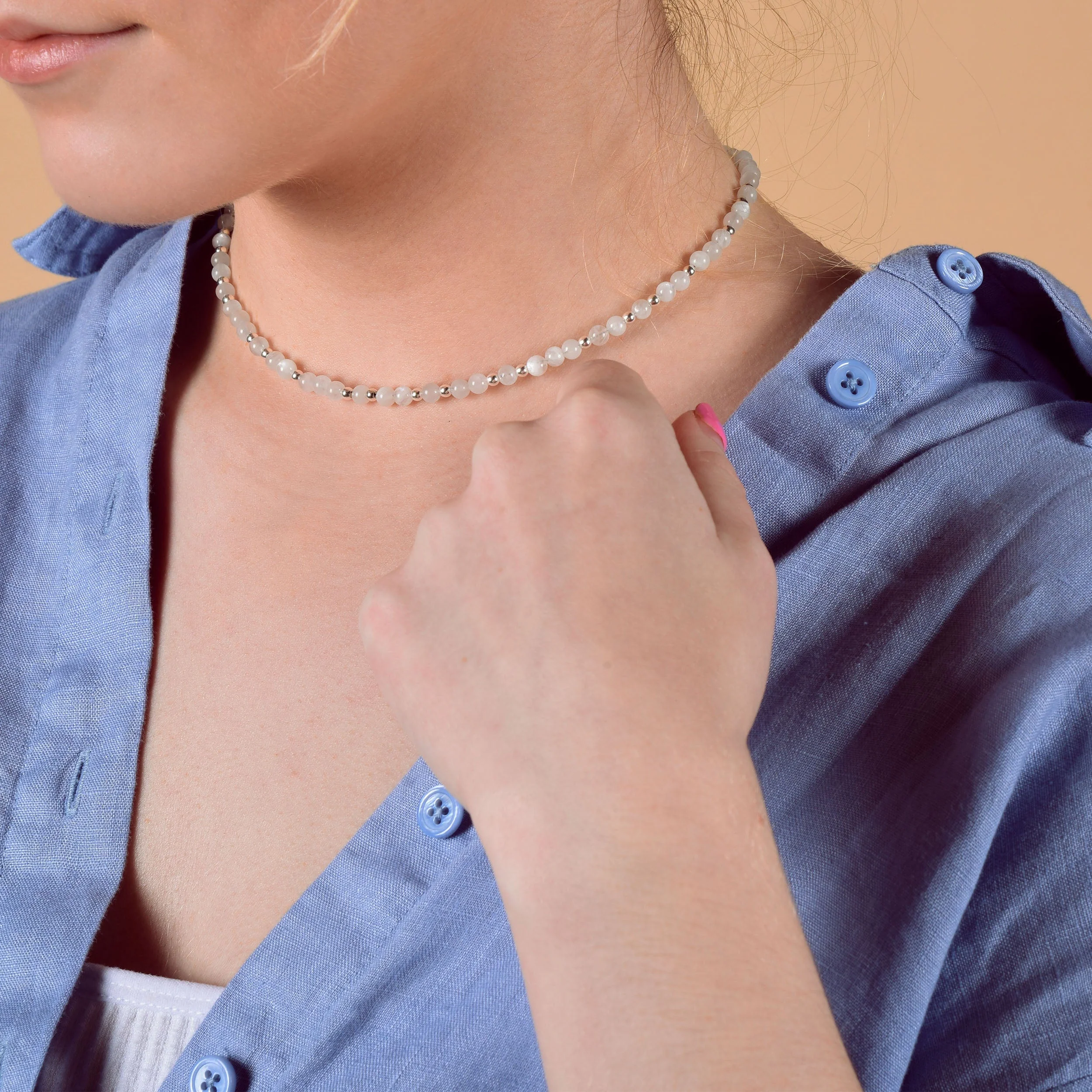 Jewel Bead Birthstone Necklace - June - Image 5