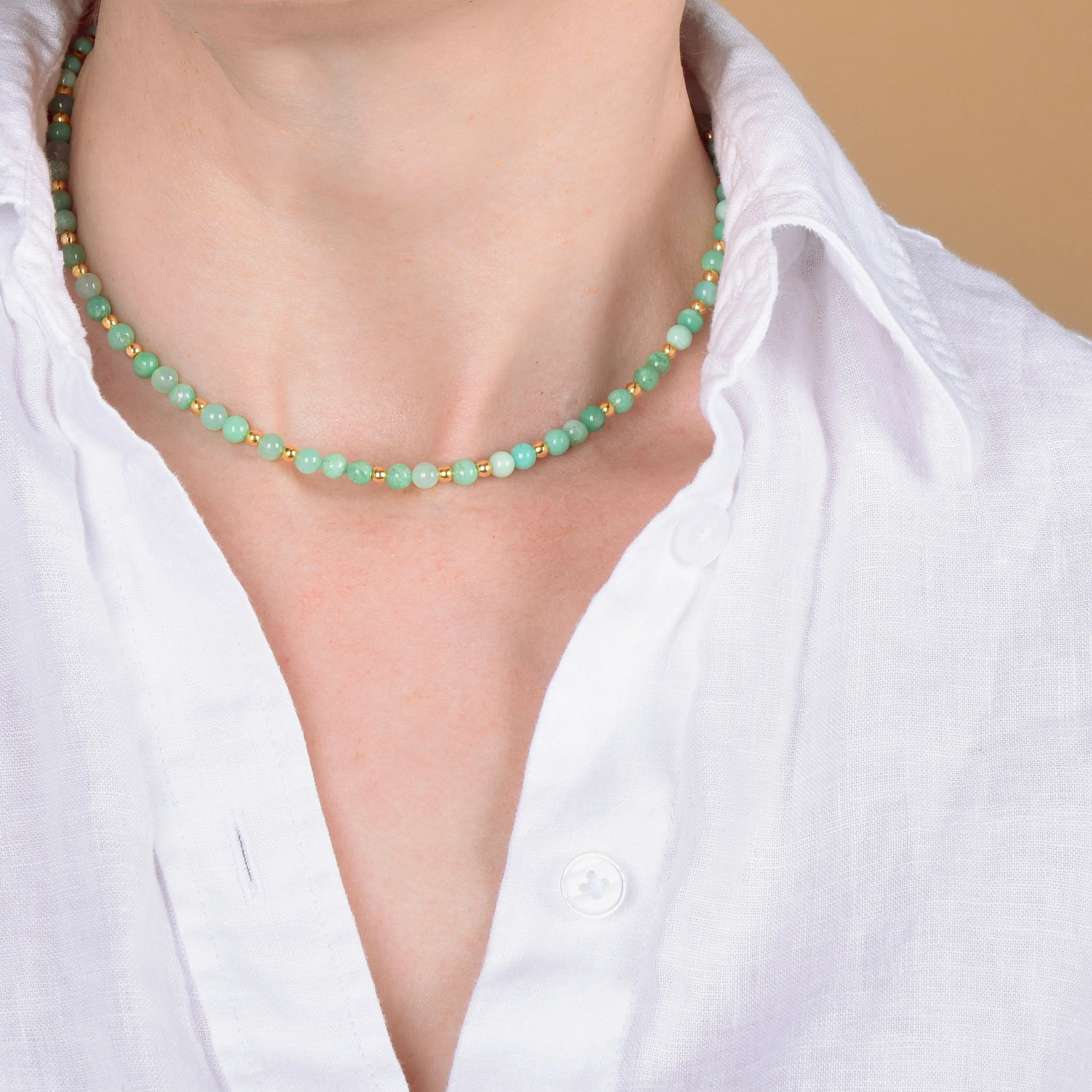 Jewel Bead Birthstone Necklace - May - Image 3