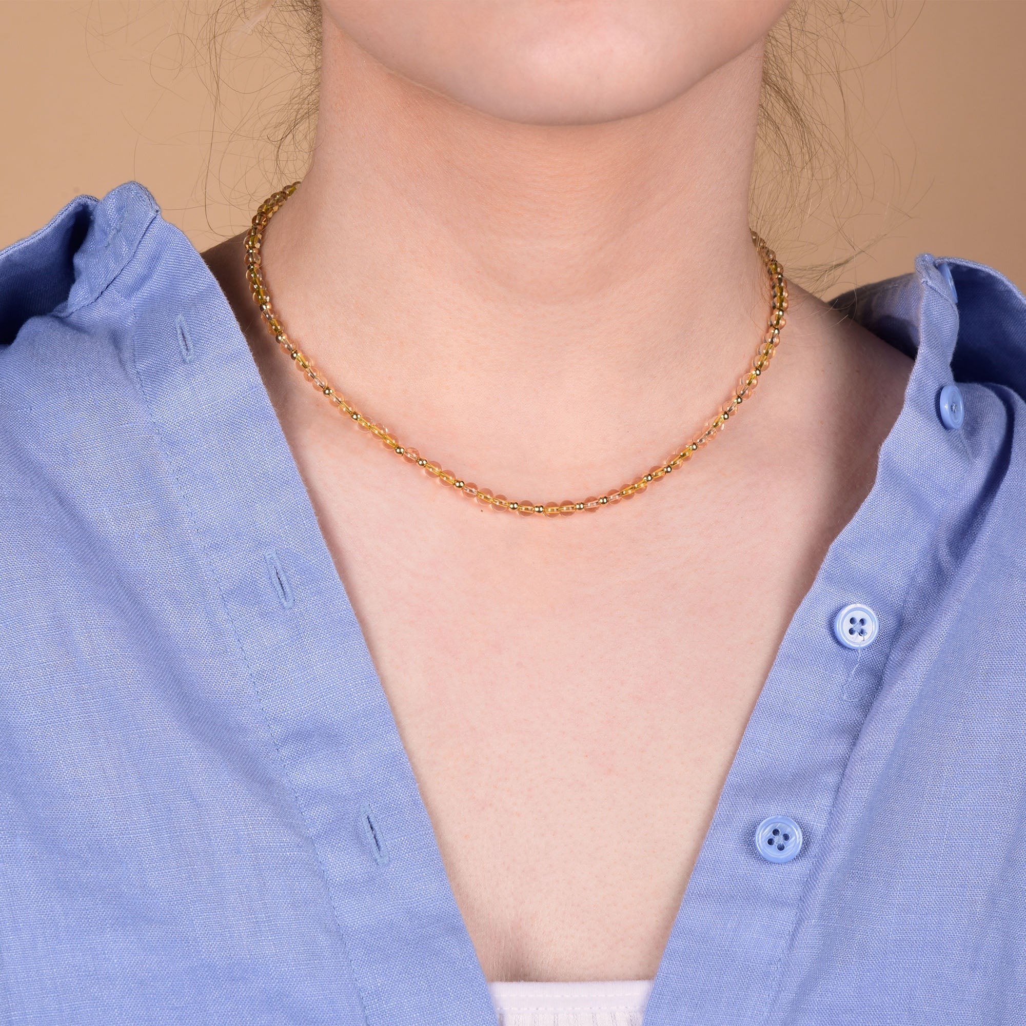 Jewel Bead Birthstone Necklace - November - Image 2