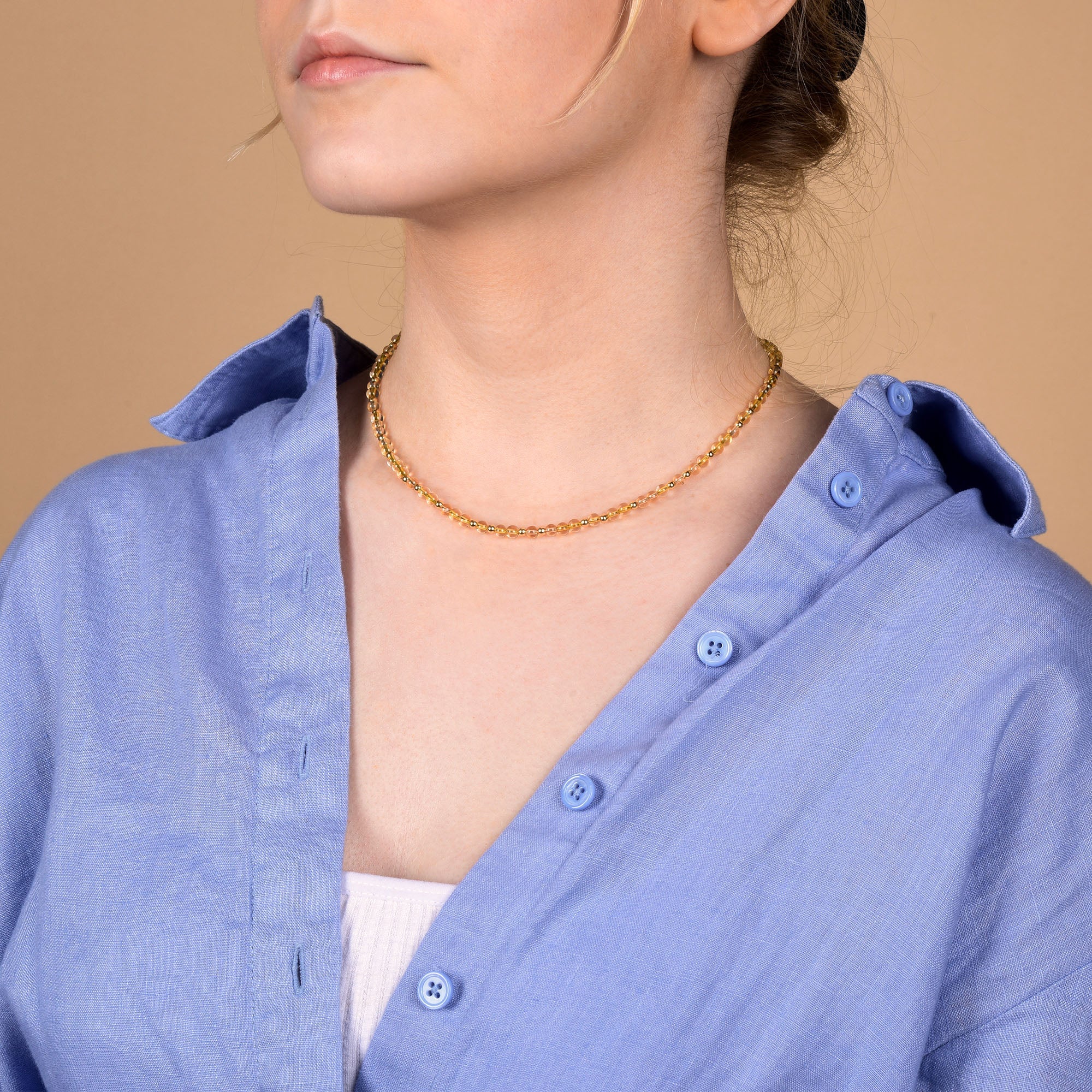 Jewel Bead Birthstone Necklace - November - Image 3