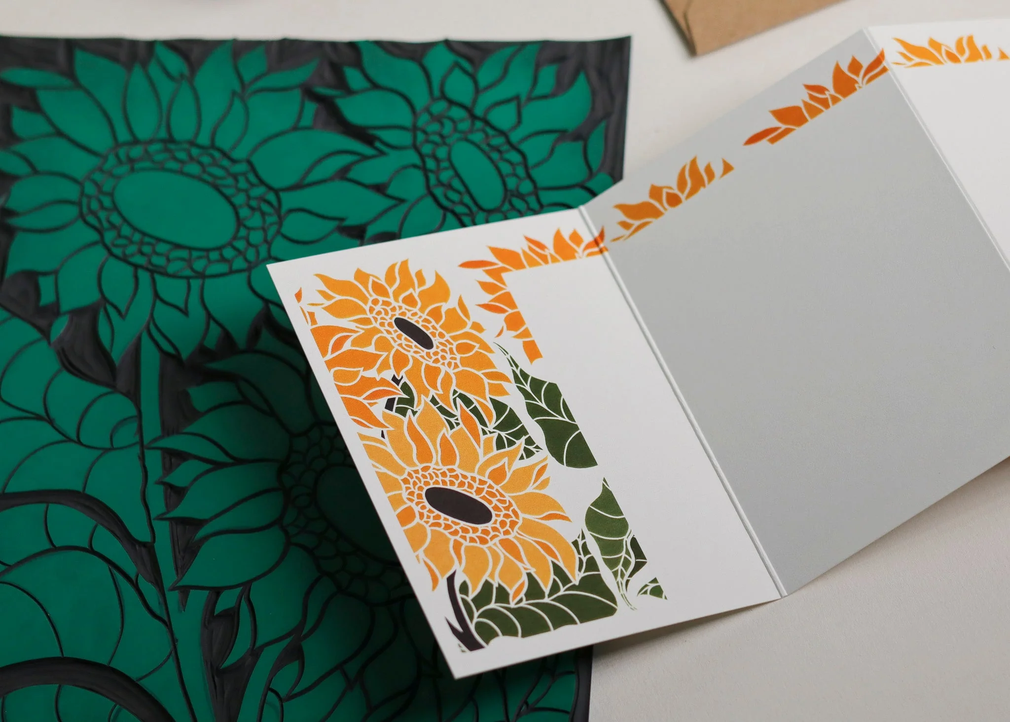 Joy Bloom Sunflower Garland Card | Single Card & Envelope - Image 10
