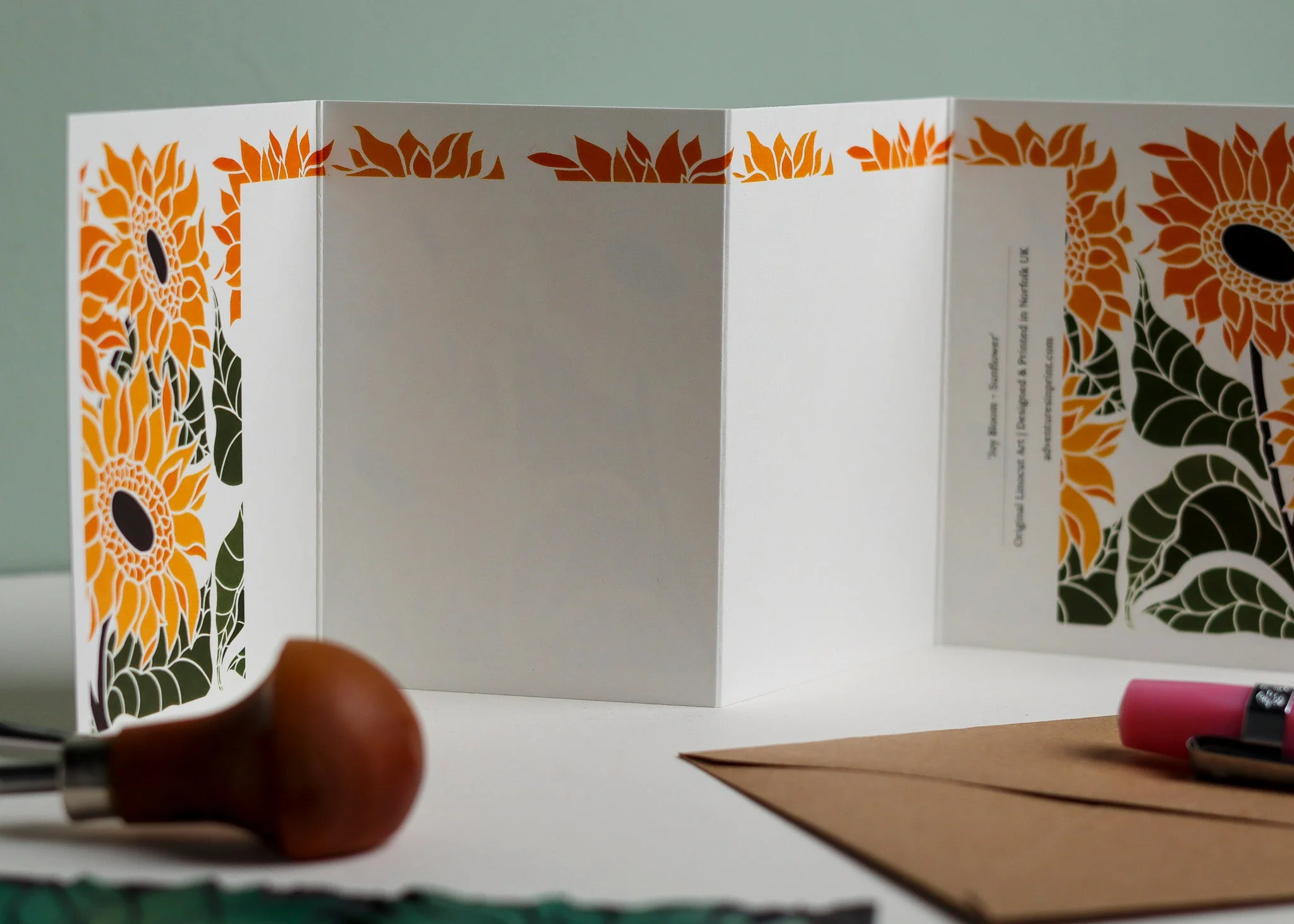 Joy Bloom Sunflower Garland Card | Single Card & Envelope - Image 5