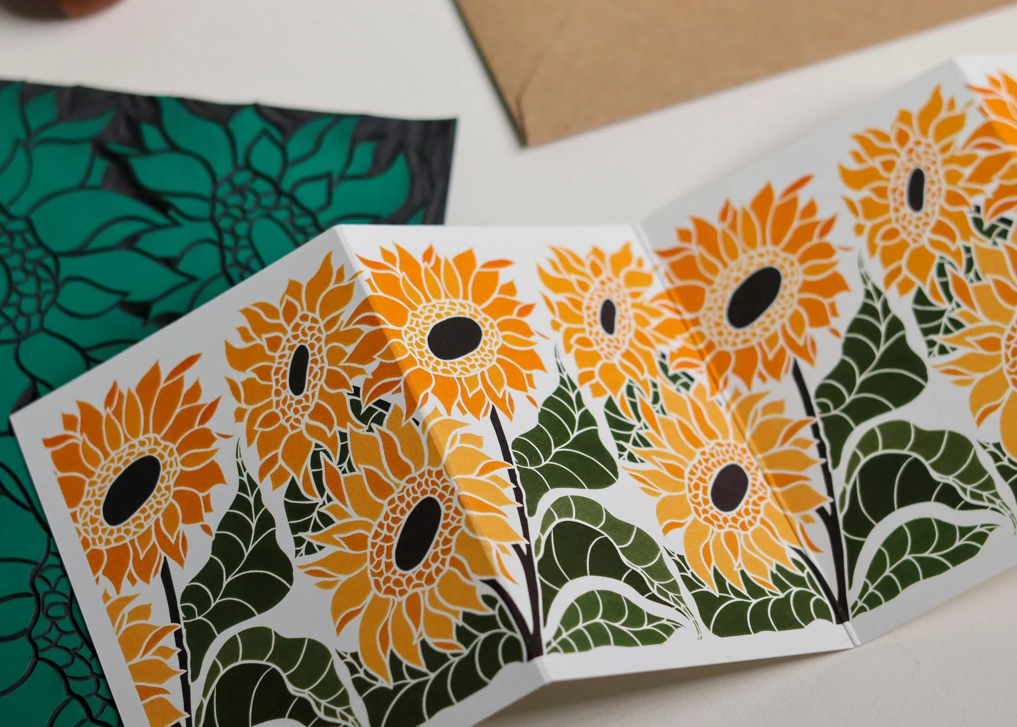 Joy Bloom Sunflower Garland Card | Single Card & Envelope - Image 7