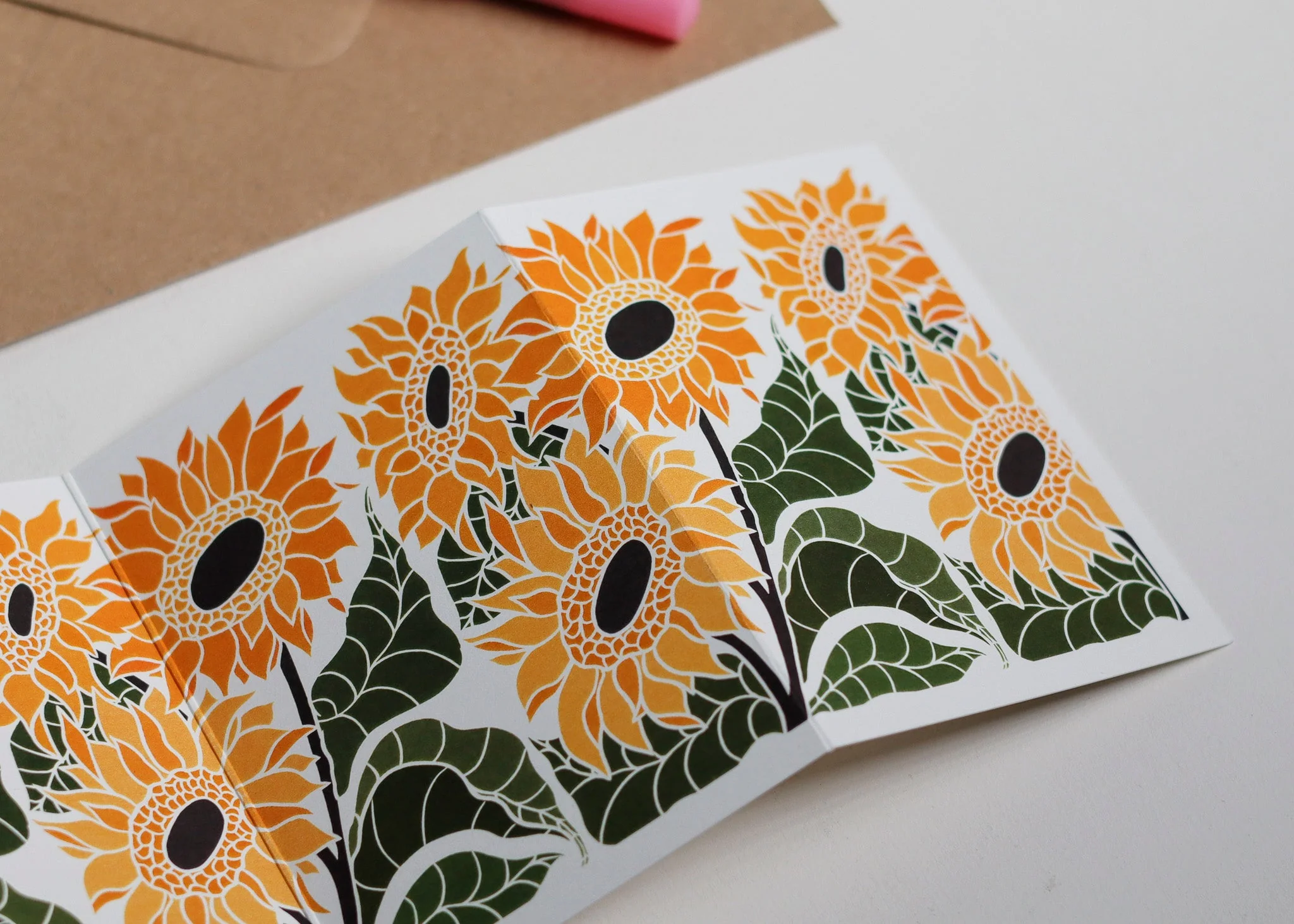 Joy Bloom Sunflower Garland Card | Single Card & Envelope - Image 8
