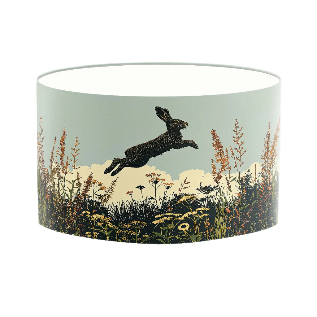 'Jumping for Joy' Hare Illustrative Lampshade - Image 7