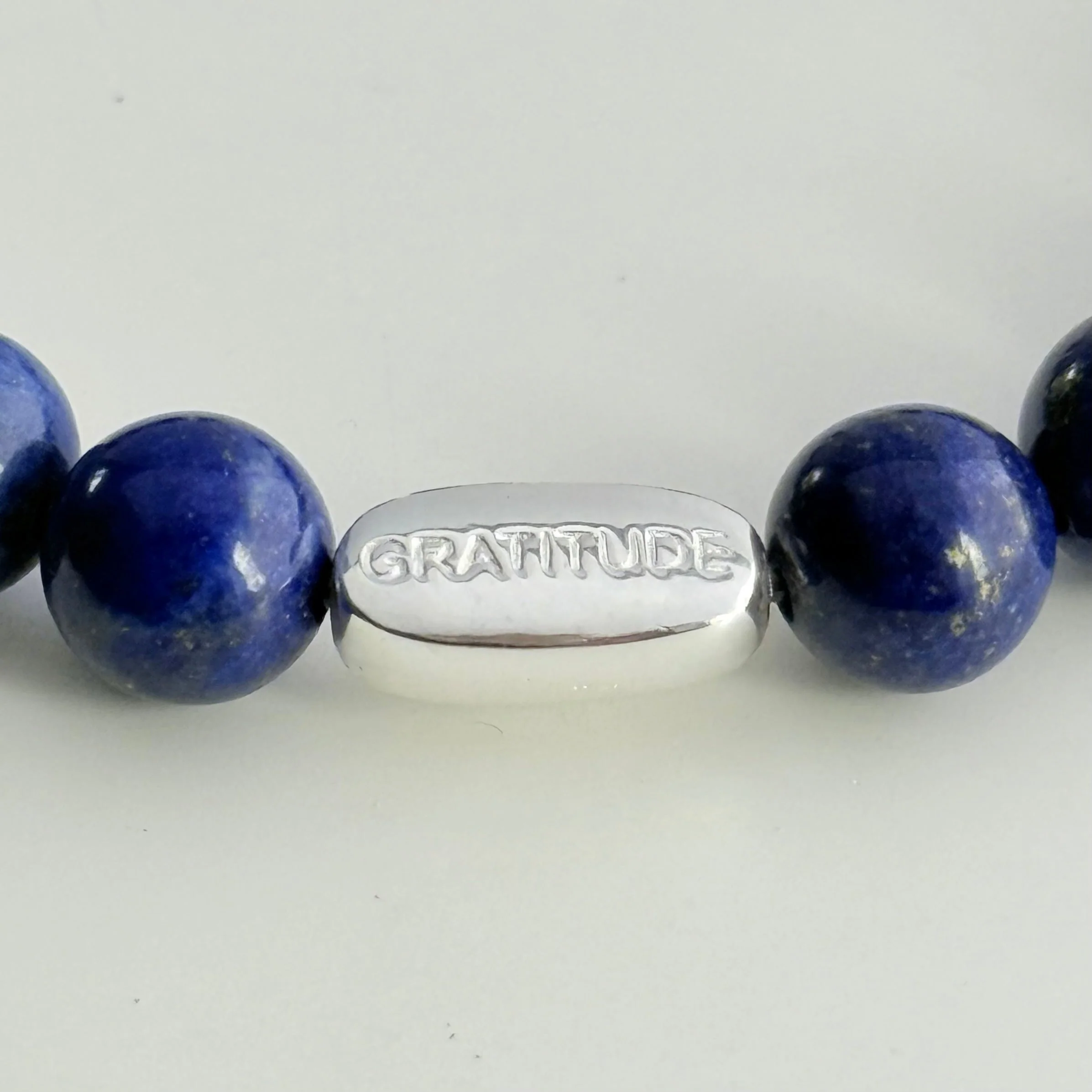 Lapis Lazuli and Sterling Silver Beaded Bracelet - Image 5