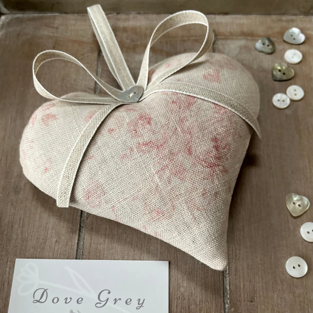 Lavender Heart in Peony and Sage Millie Linen - Image 2