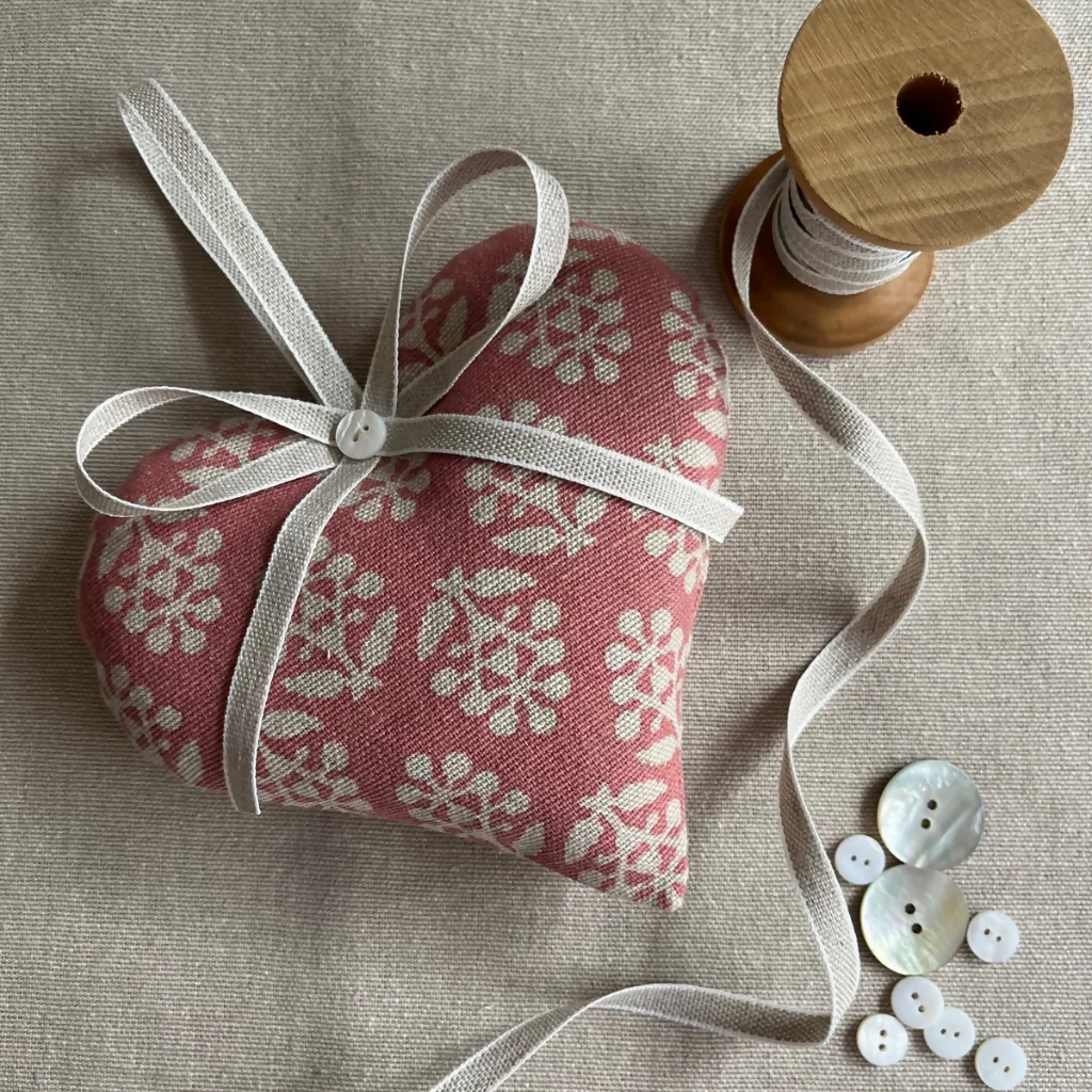 Lavender Heart in Susie Watson Rose Sprig cotton