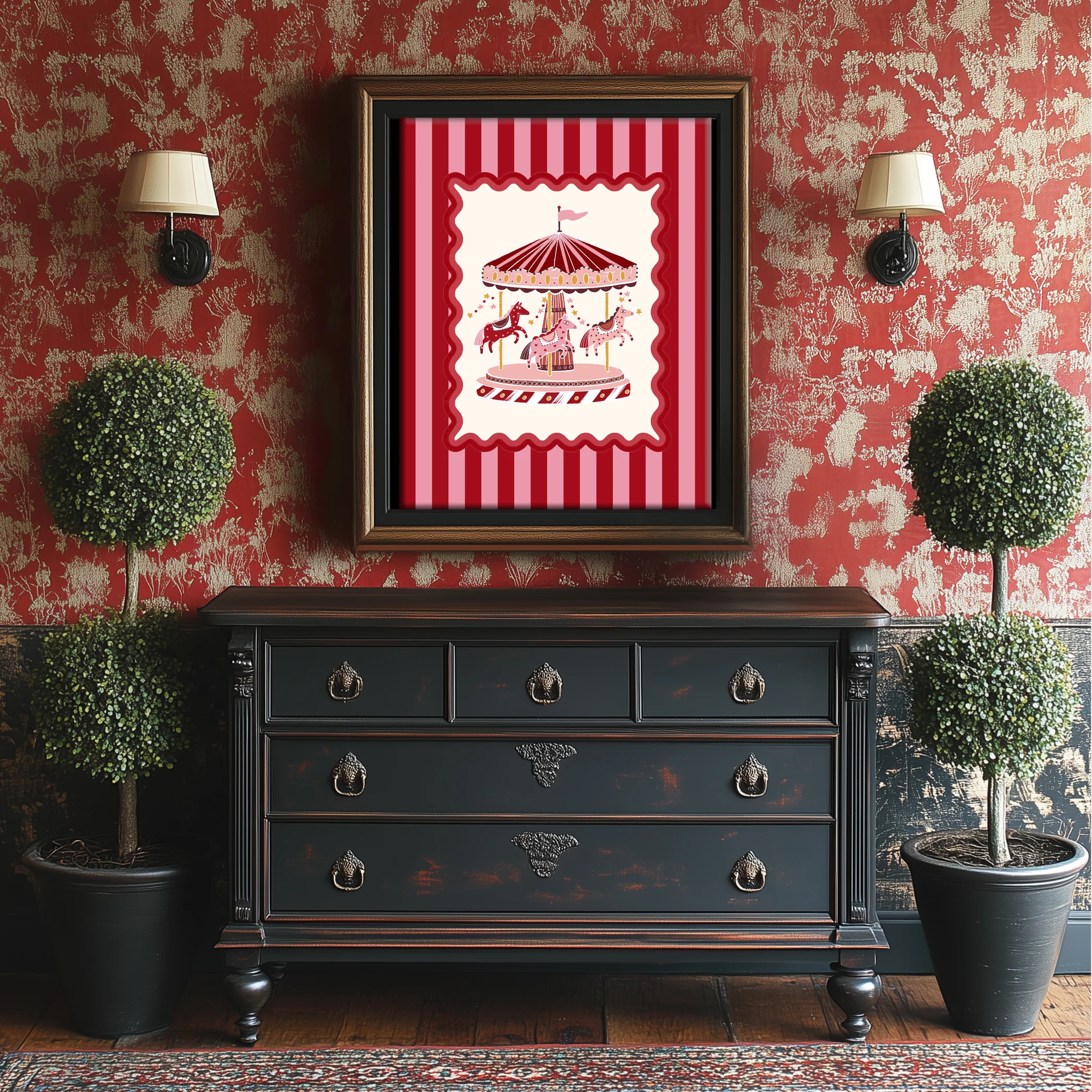 Le Cirque I Circus Artwork I Kids Room Illustration I Funfair Wall Art I Carousel Print - Image 3