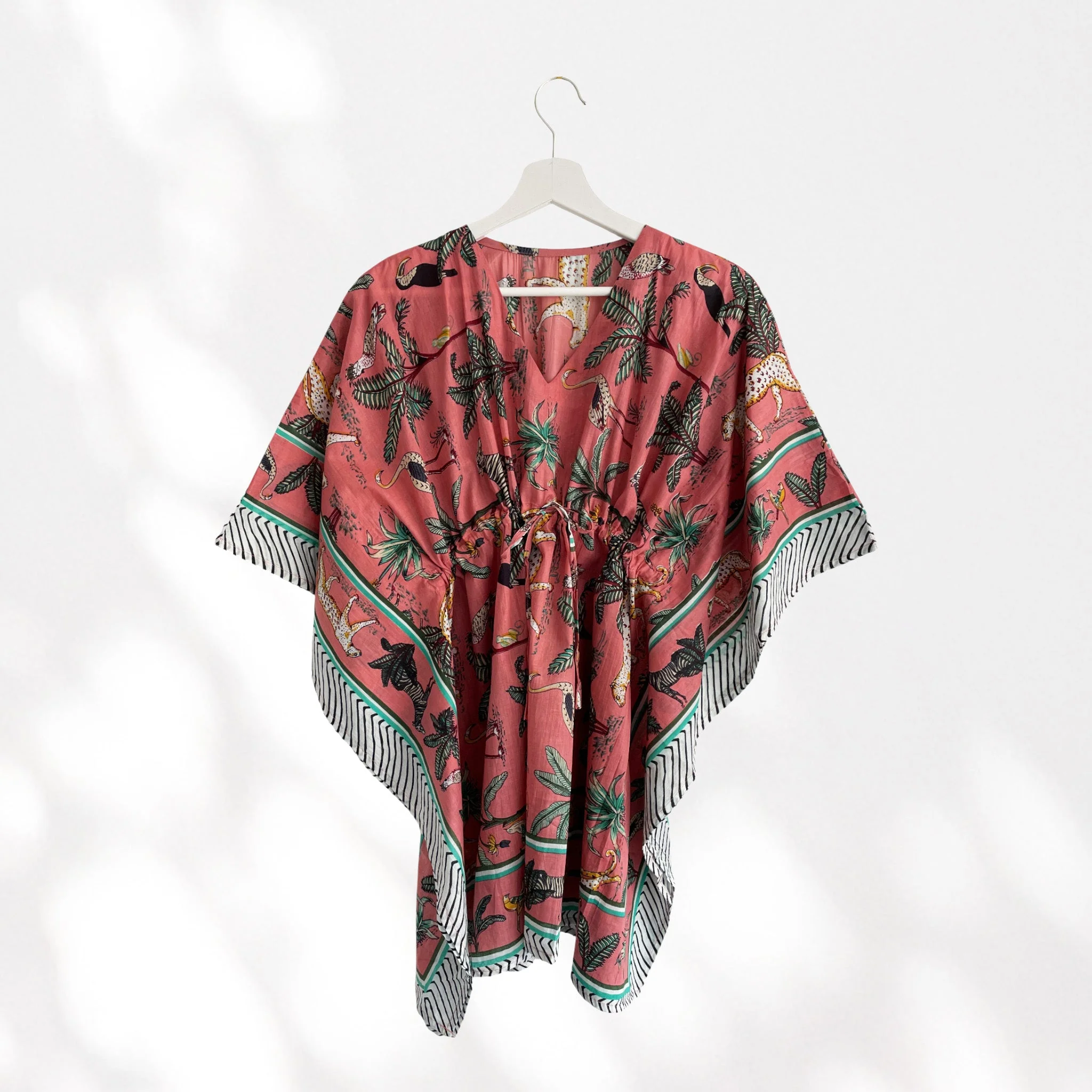 Leopard and Jungle Print 100% Cotton Beach Kaftan - Image 6
