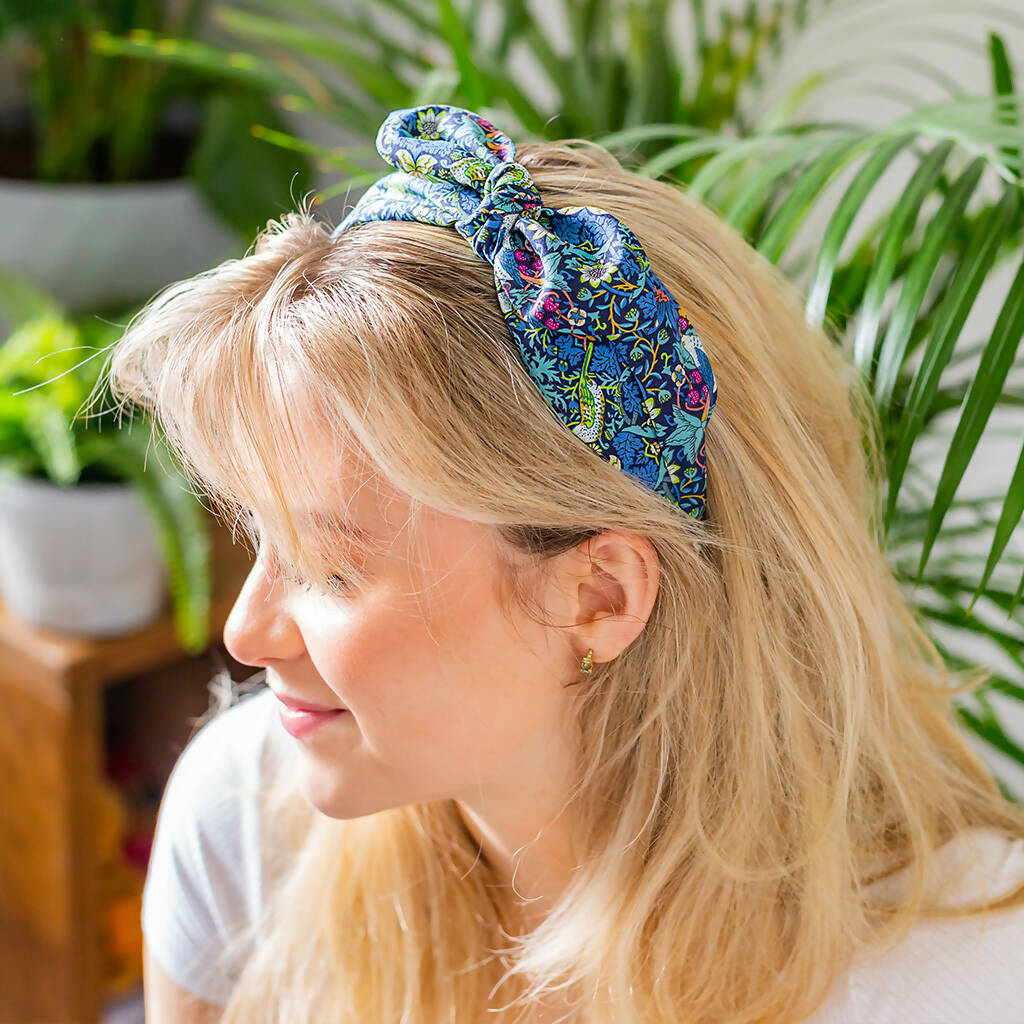 Liberty Side Bow Headband - Black F Print - Image 7