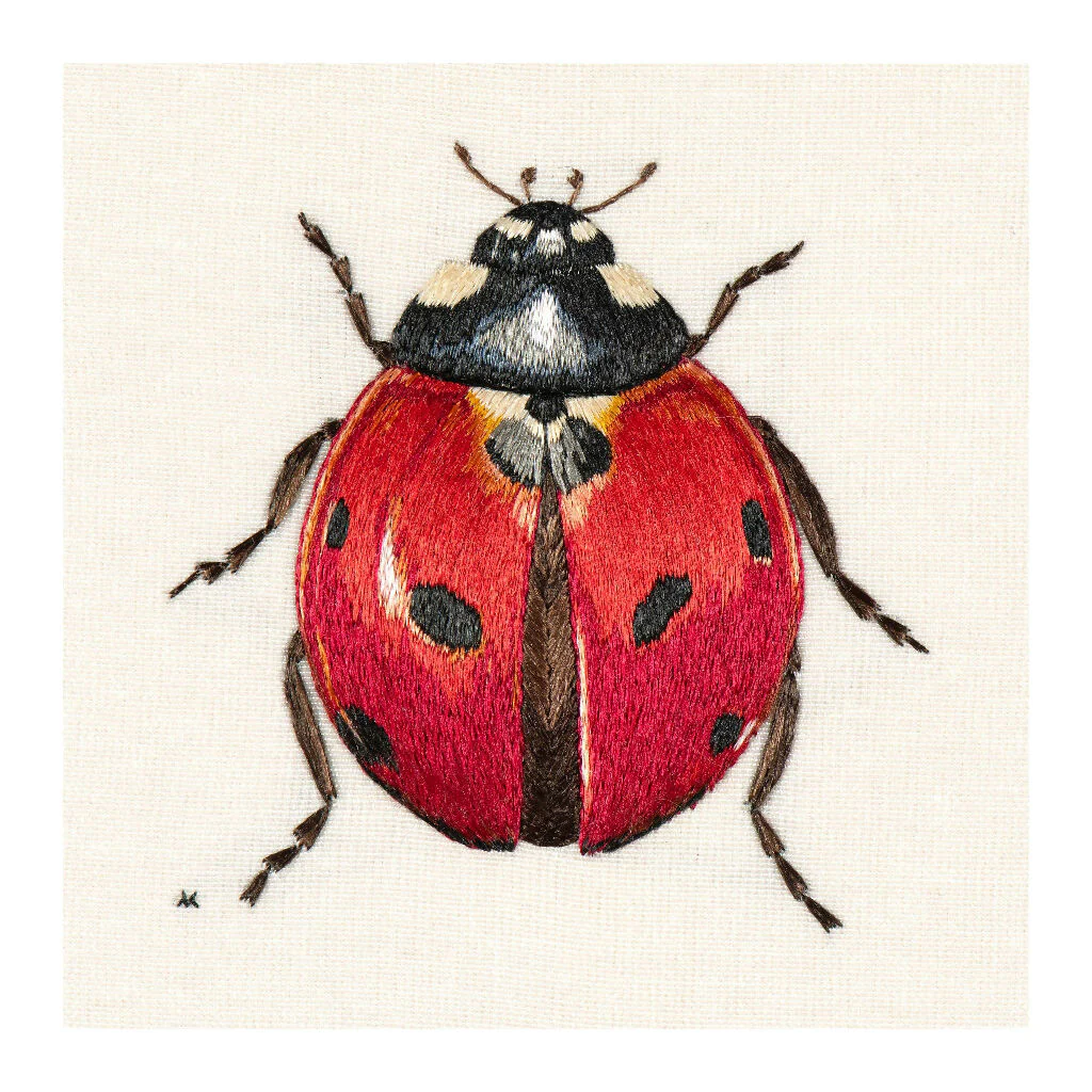 Limited Edition Fine Art Print ‘Seven Spot Ladybird’ Embroidery - Image 3