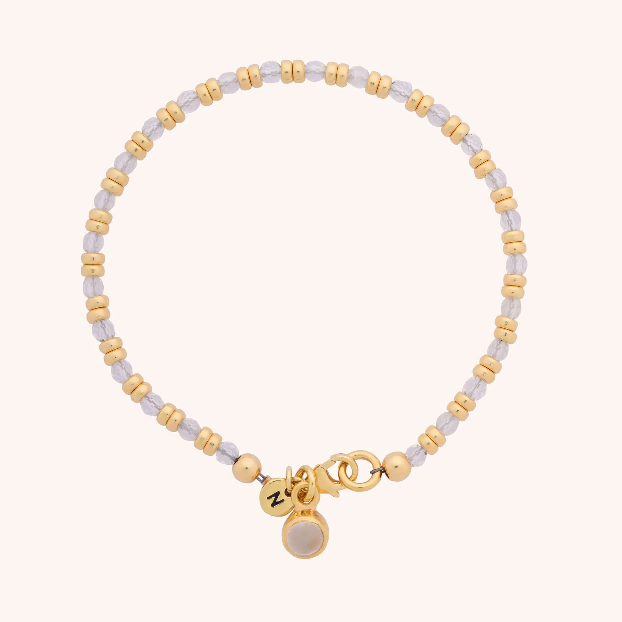 Linear Birthstone Bracelet - April - Image 2
