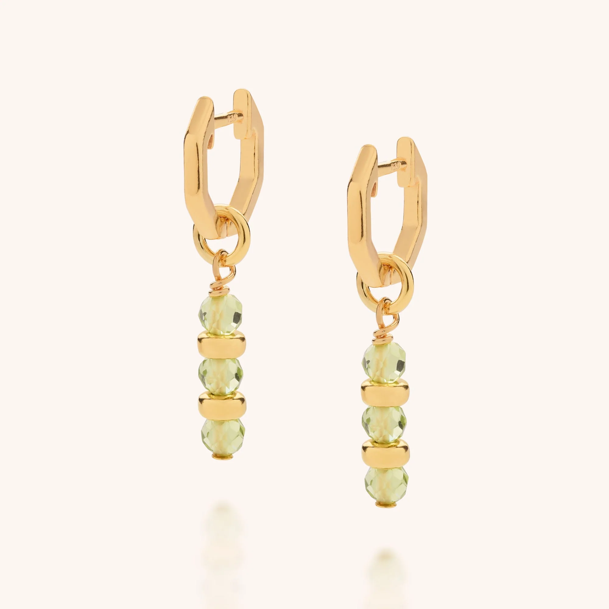 Linear Huggie Birthstone Earrings - (August) - Image 2