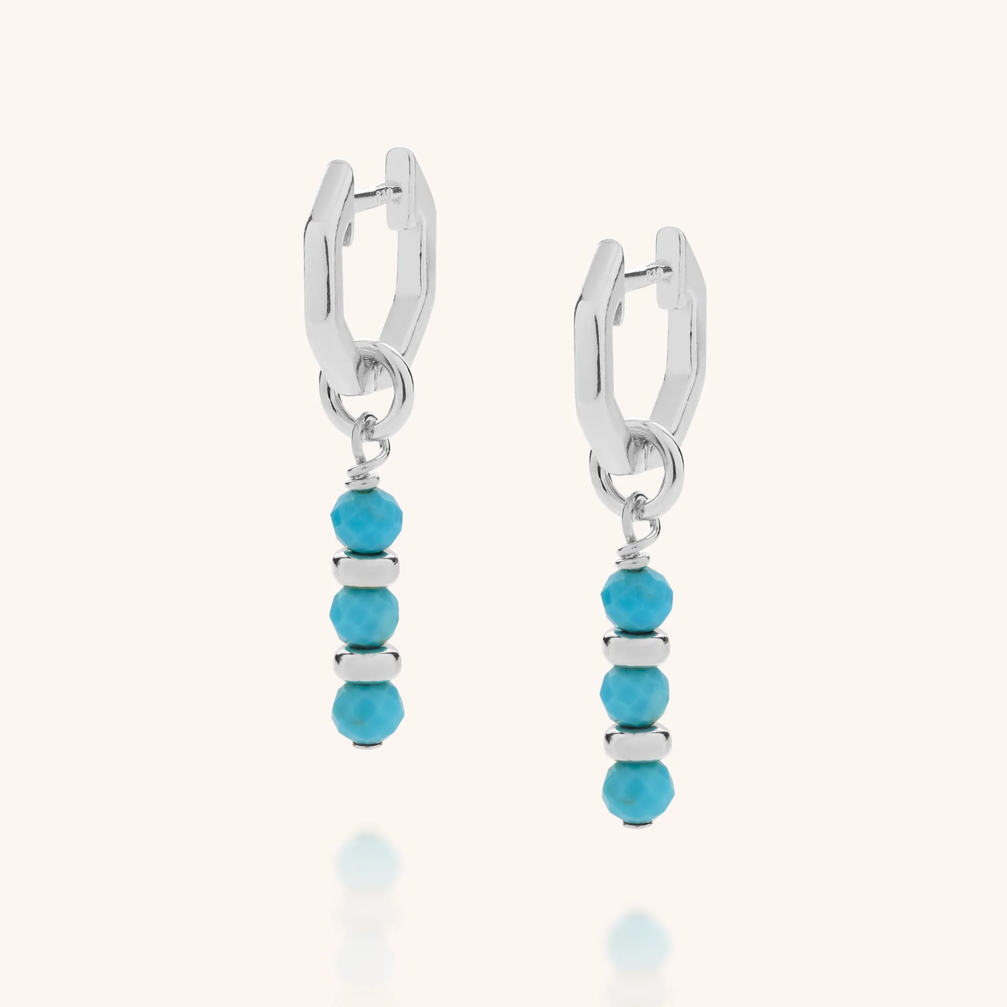 Linear Huggie Birthstone Earrings - (December)