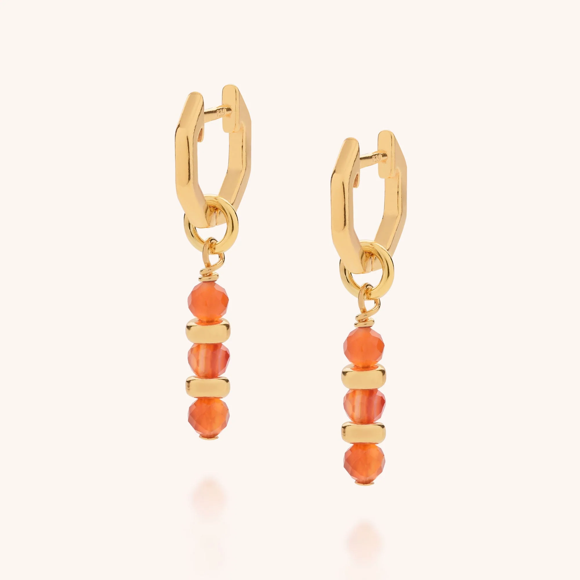 Linear Huggie Birthstone Earrings - (July)
