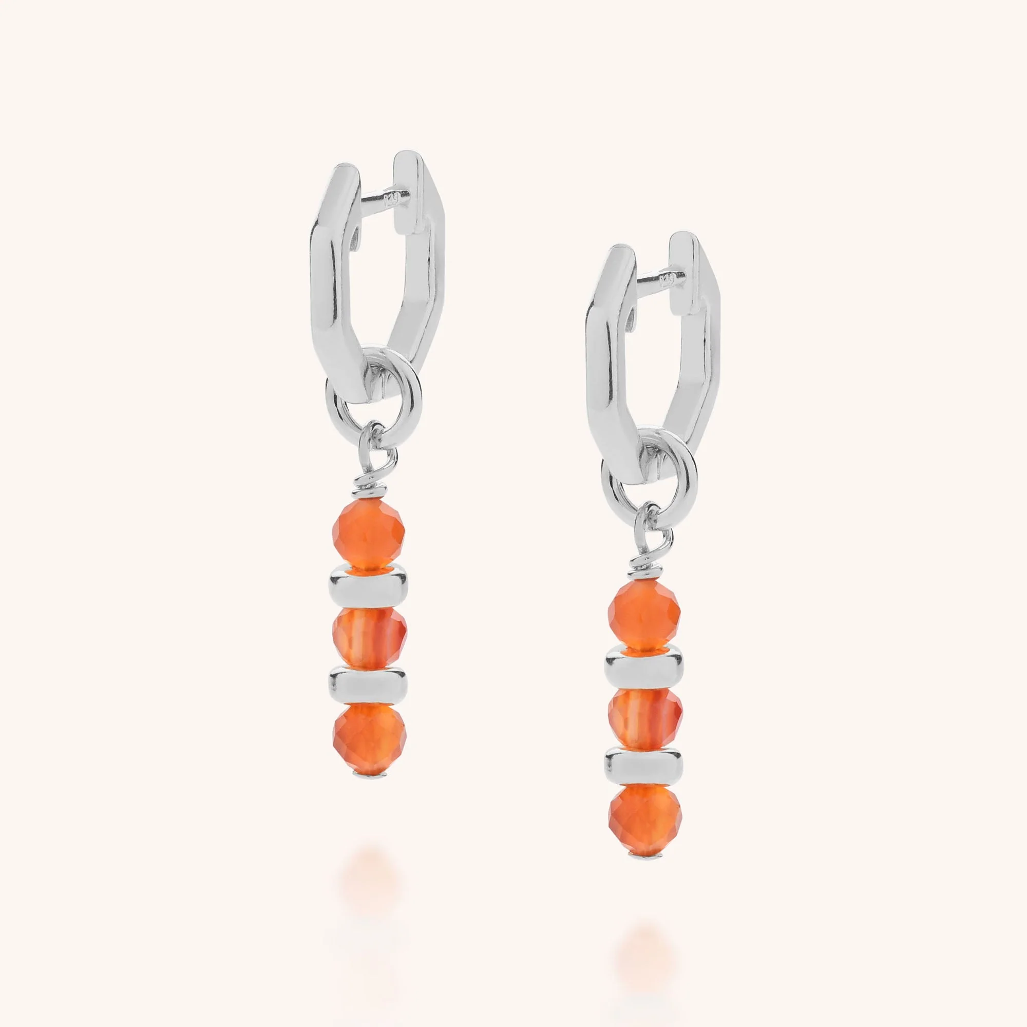 Linear Huggie Birthstone Earrings - (July) - Image 2