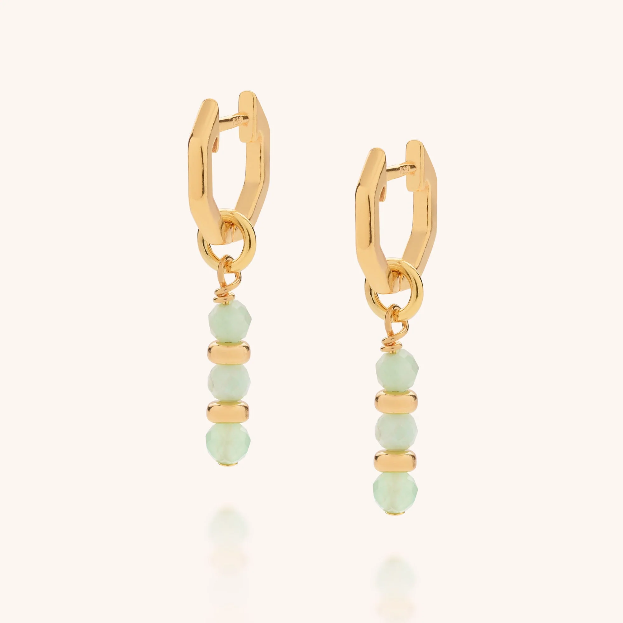 Linear Huggie Birthstone Earrings - (May)