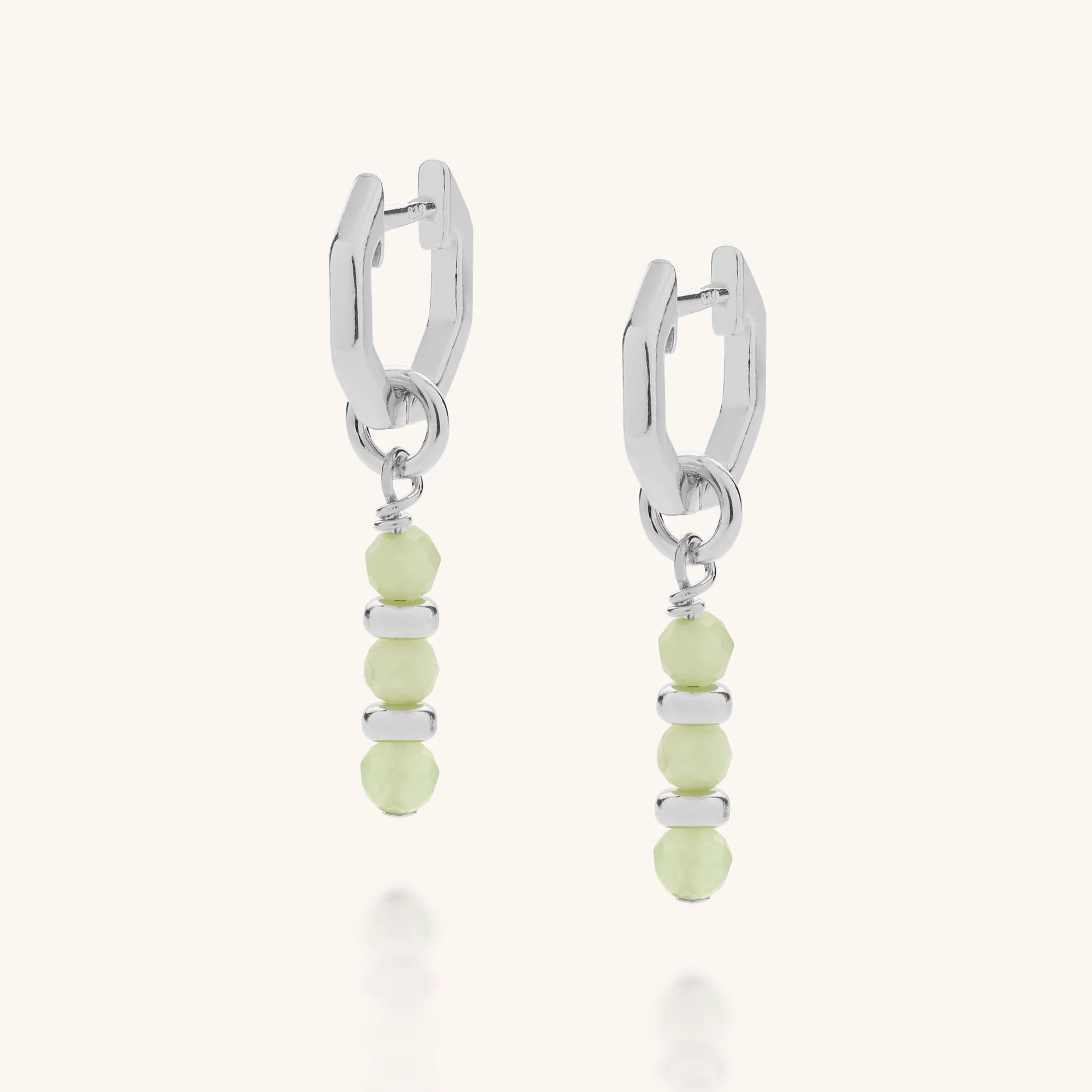 Linear Huggie Birthstone Earrings - (May) - Image 2