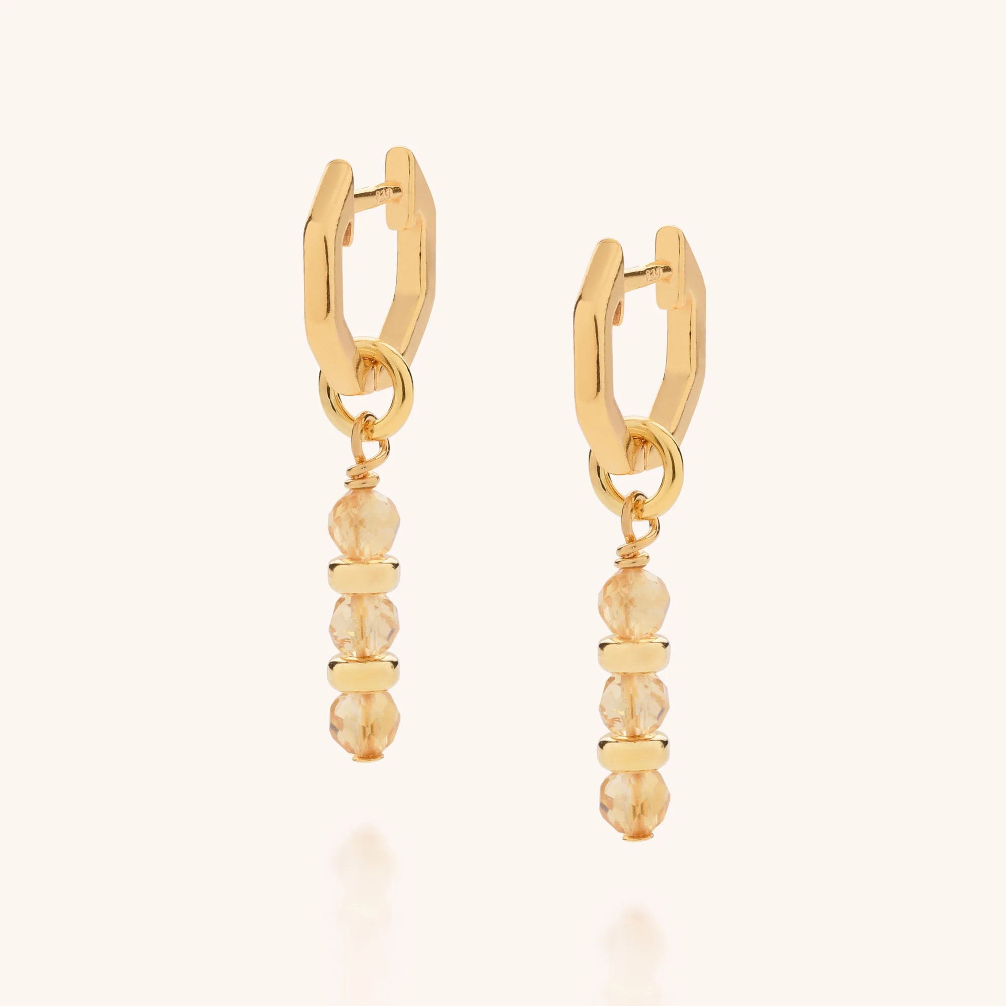 Linear Huggie Birthstone Earrings - (November)