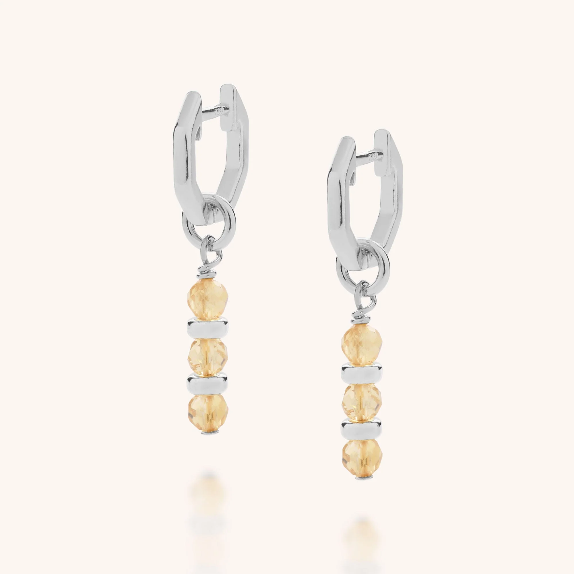 Linear Huggie Birthstone Earrings - (November) - Image 2