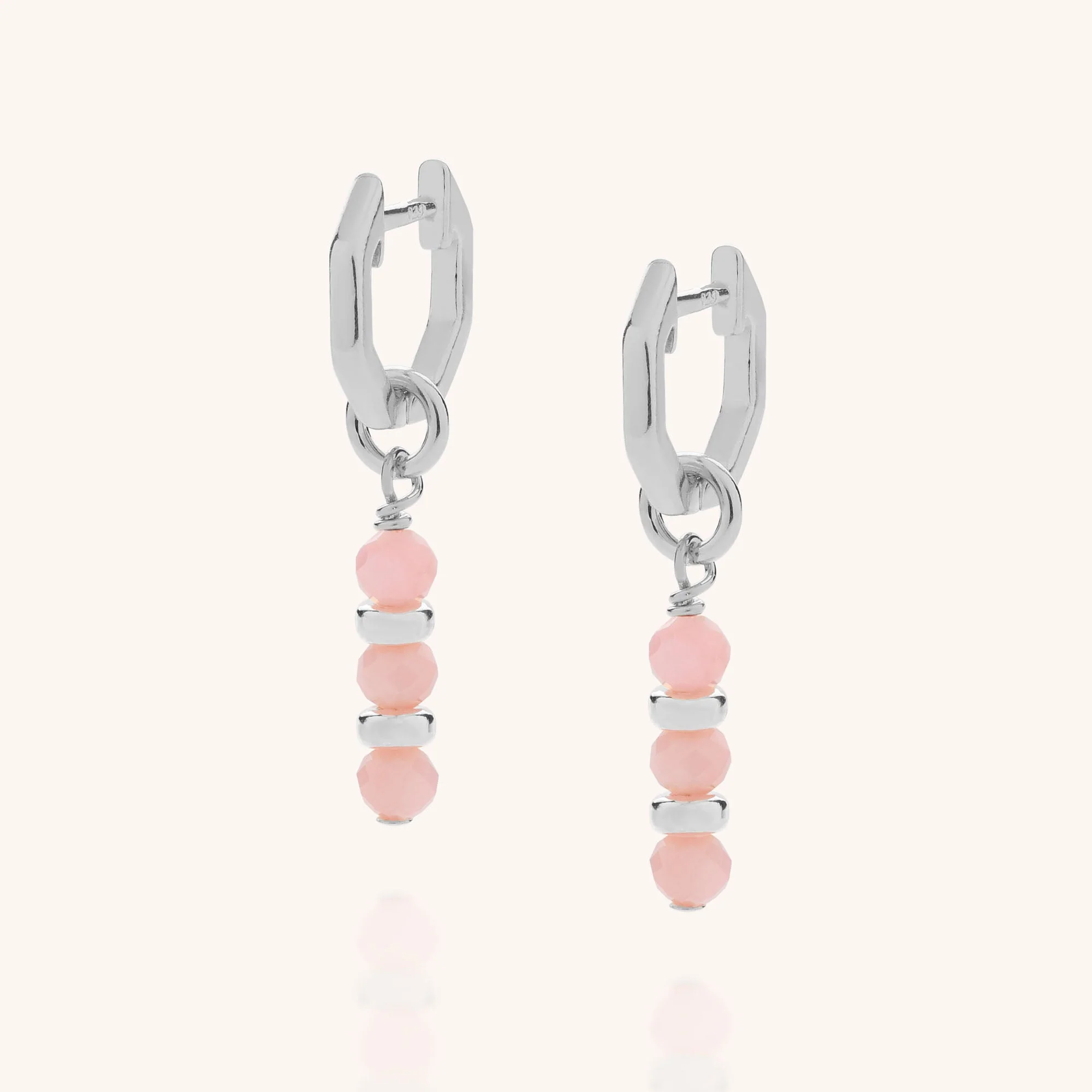 Linear Huggie Birthstone Earrings - (October)
