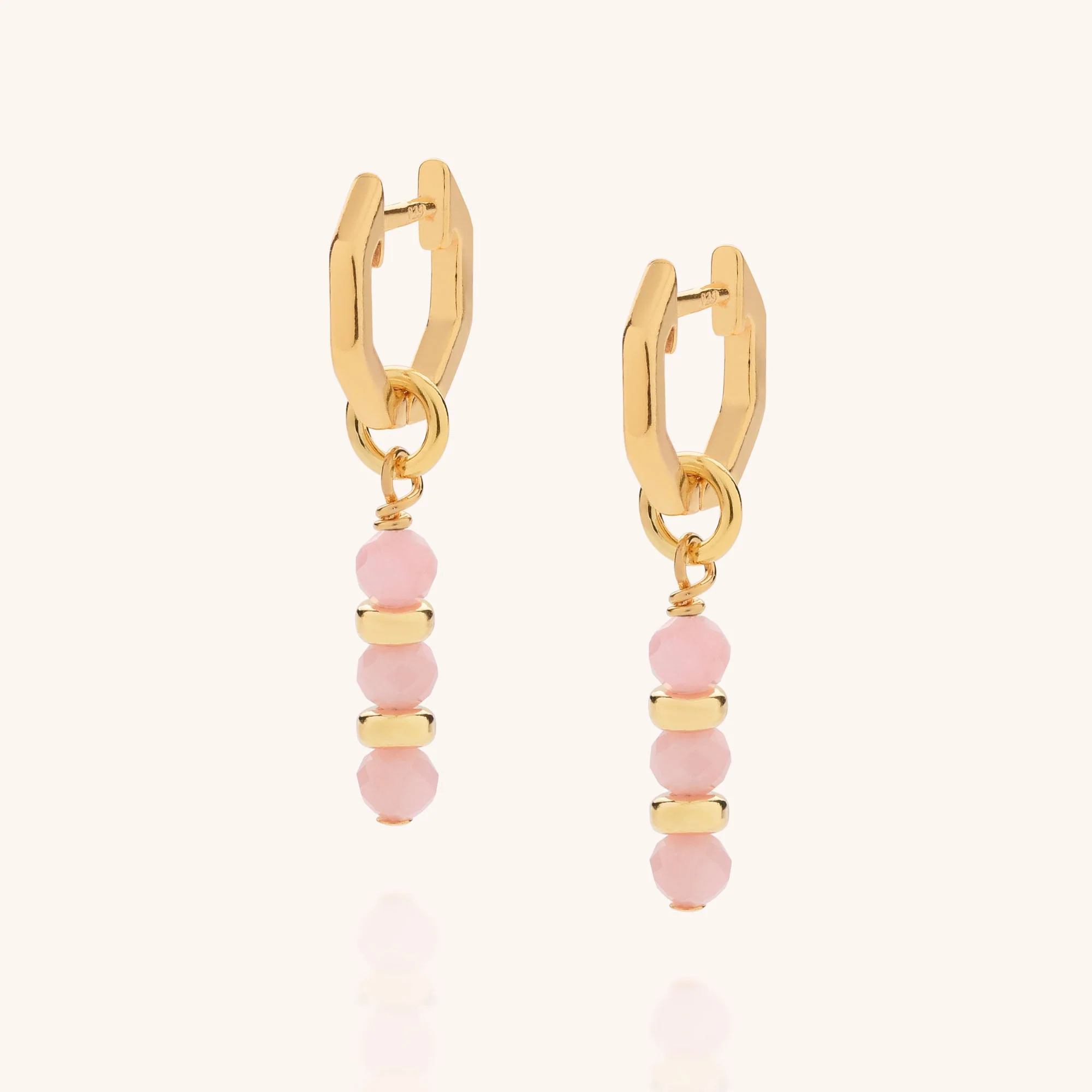 Linear Huggie Birthstone Earrings - (October) - Image 2